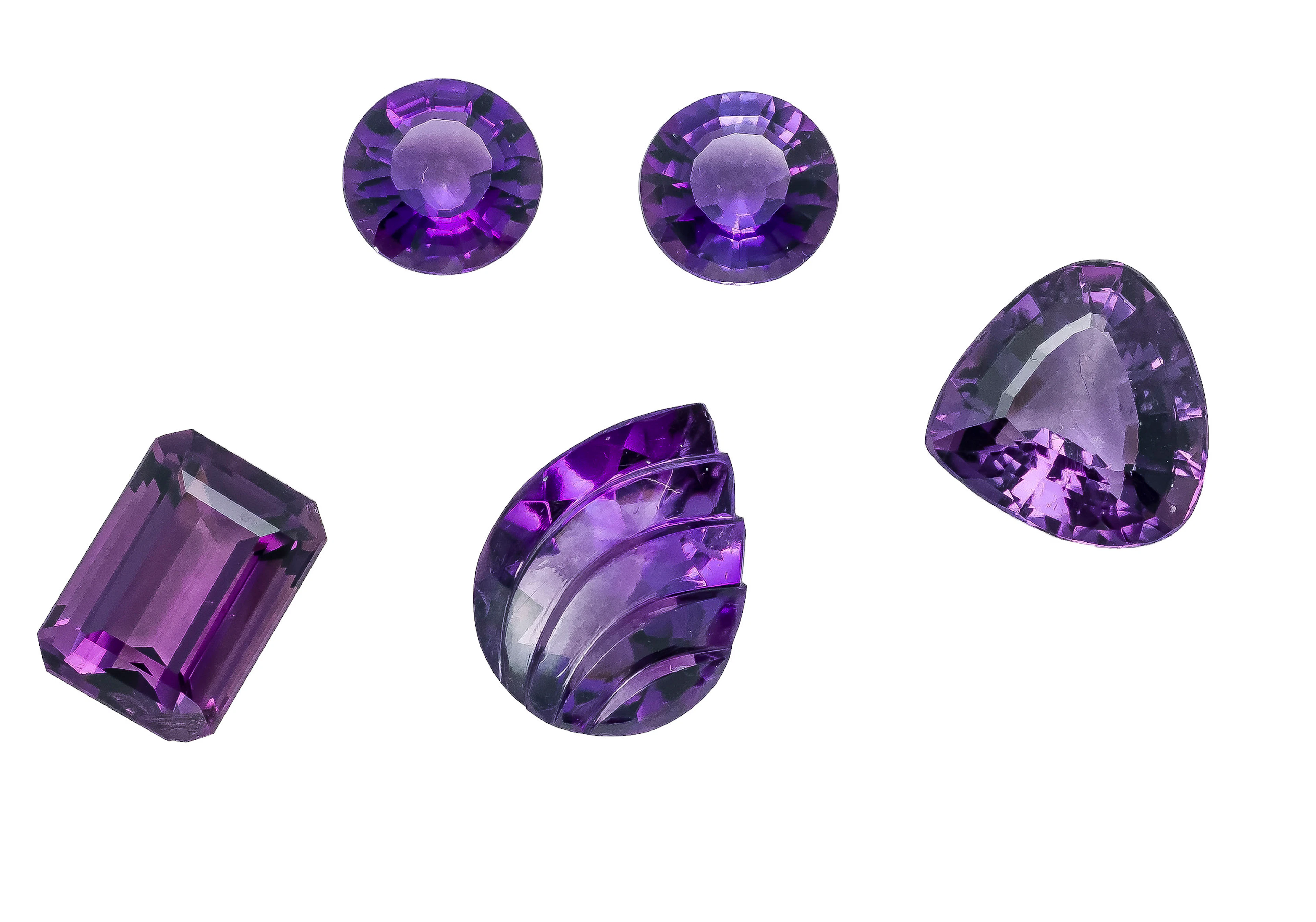 Konvolut 5 Amethyste, zus. 32 ct