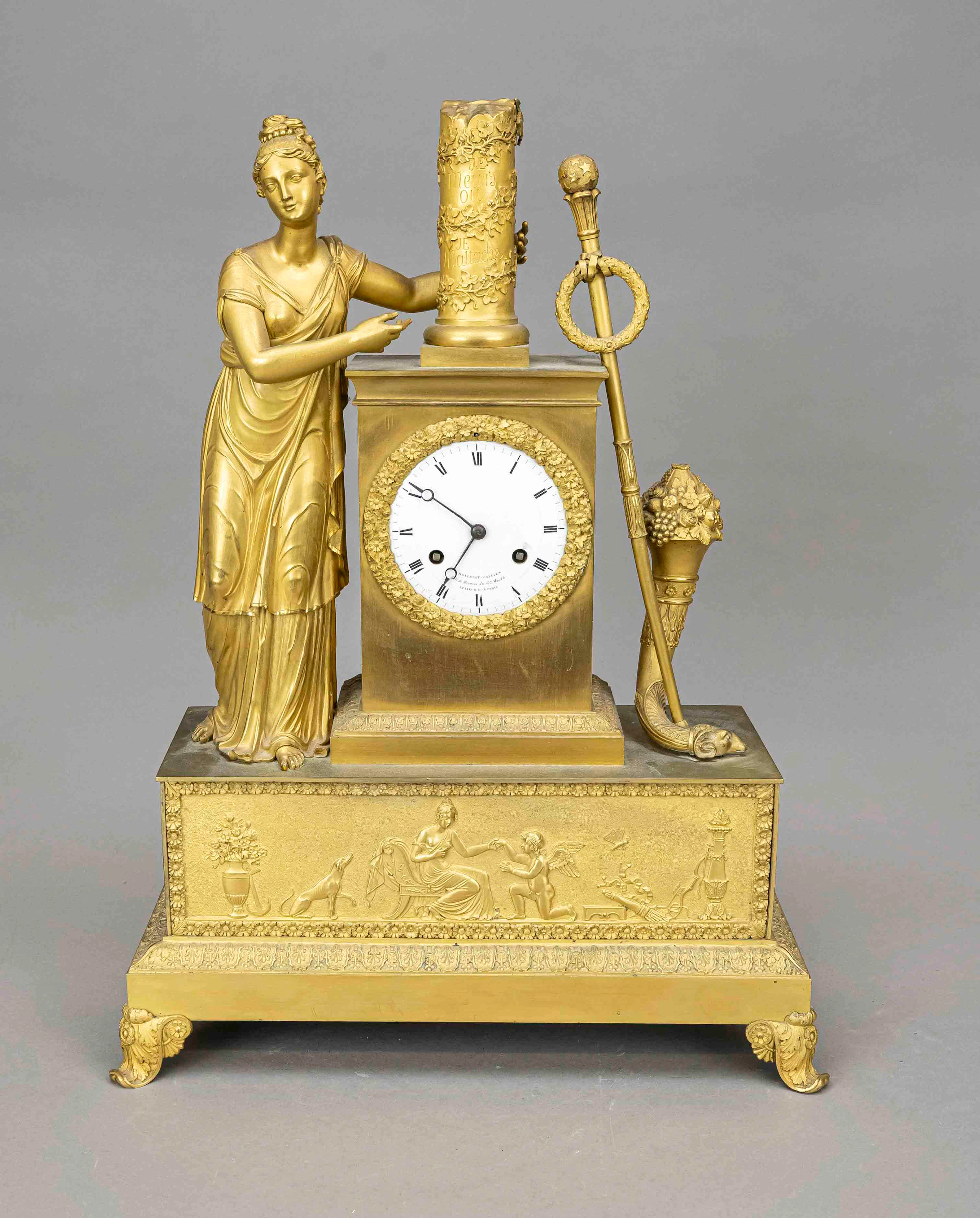 Große Empire-Figurenpendule, 1. H.