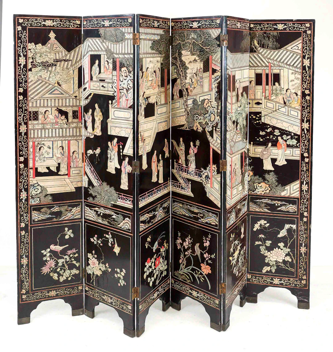 Paravent, China, 1. H. 20. Jh., H