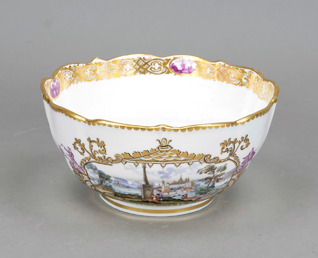 Schale, Meissen, Knaufschwerter M