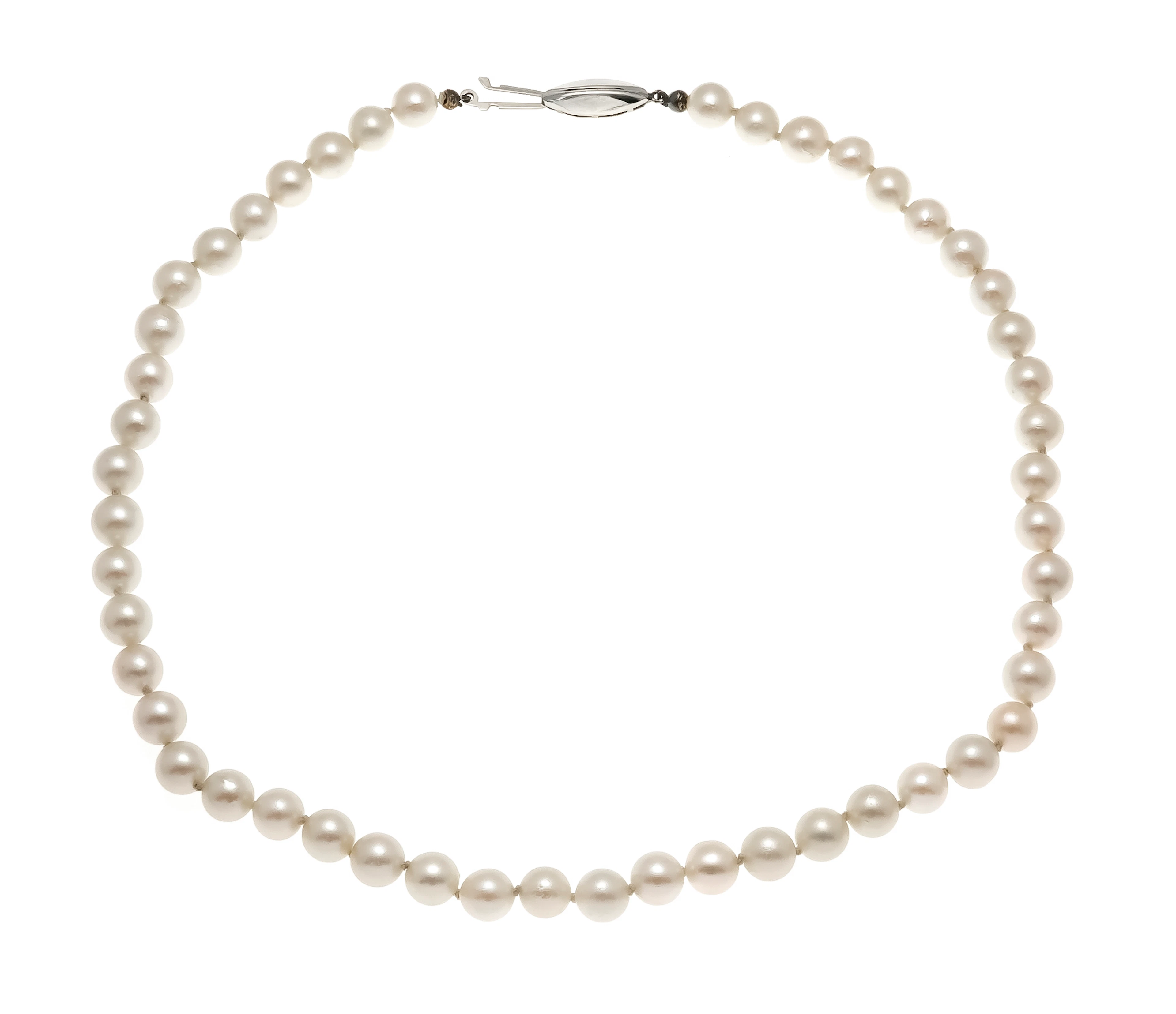 Akoya-Collier mit Steckschließe GG