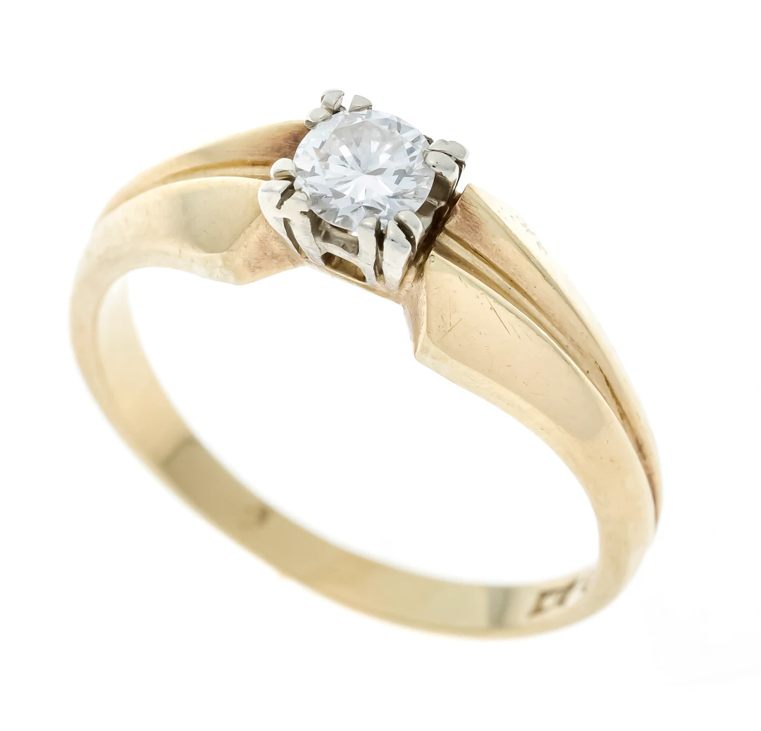 Solitär Brillant-Ring GG/WG 585/0