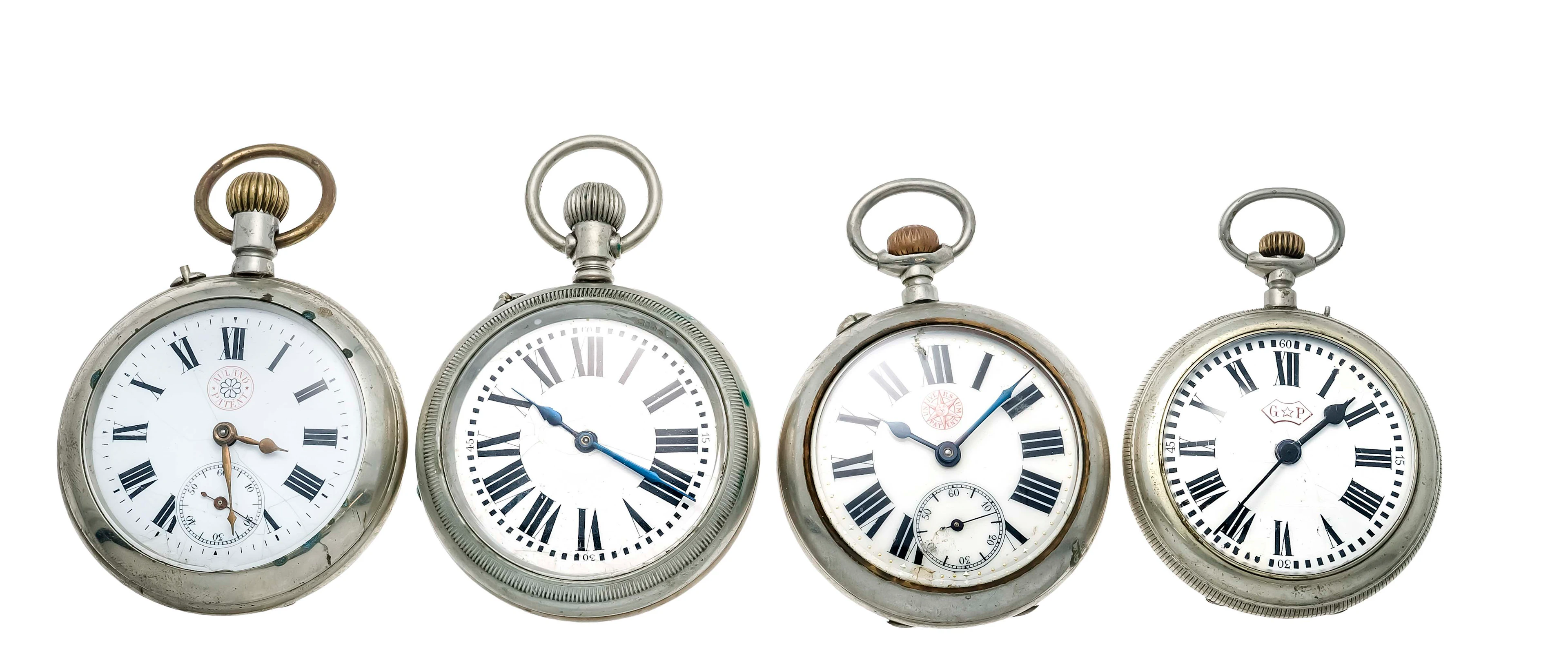 4 Herrentaschenuhr offen, um 1900