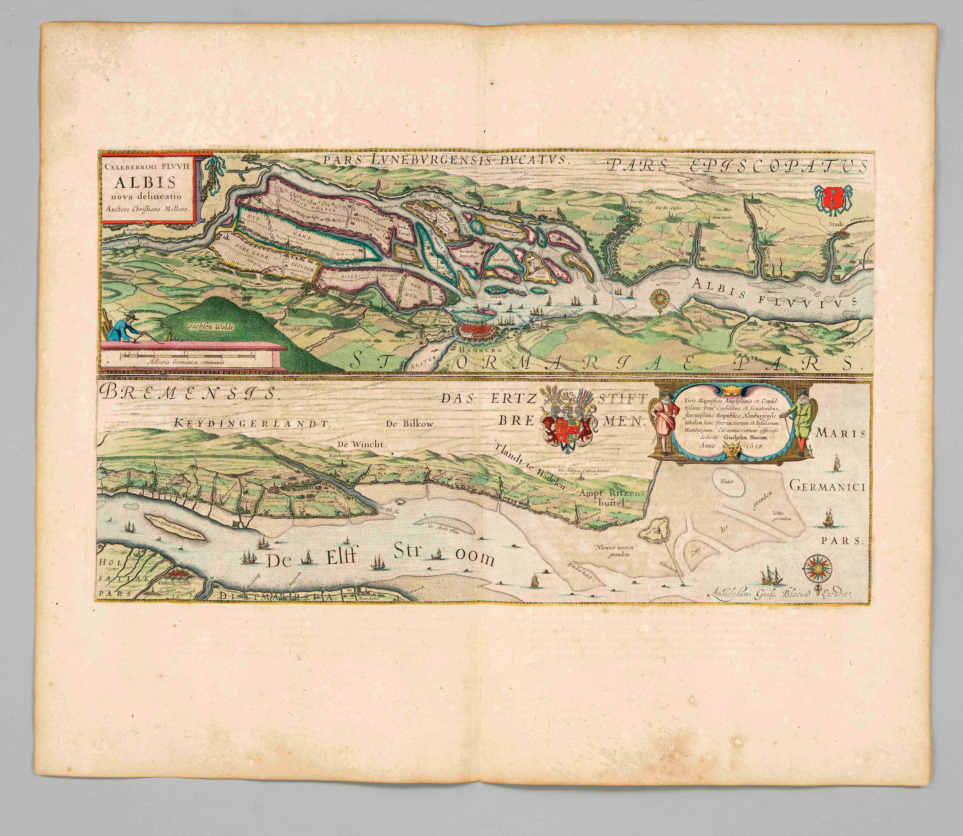 Historische Elblaufkarte des 17.