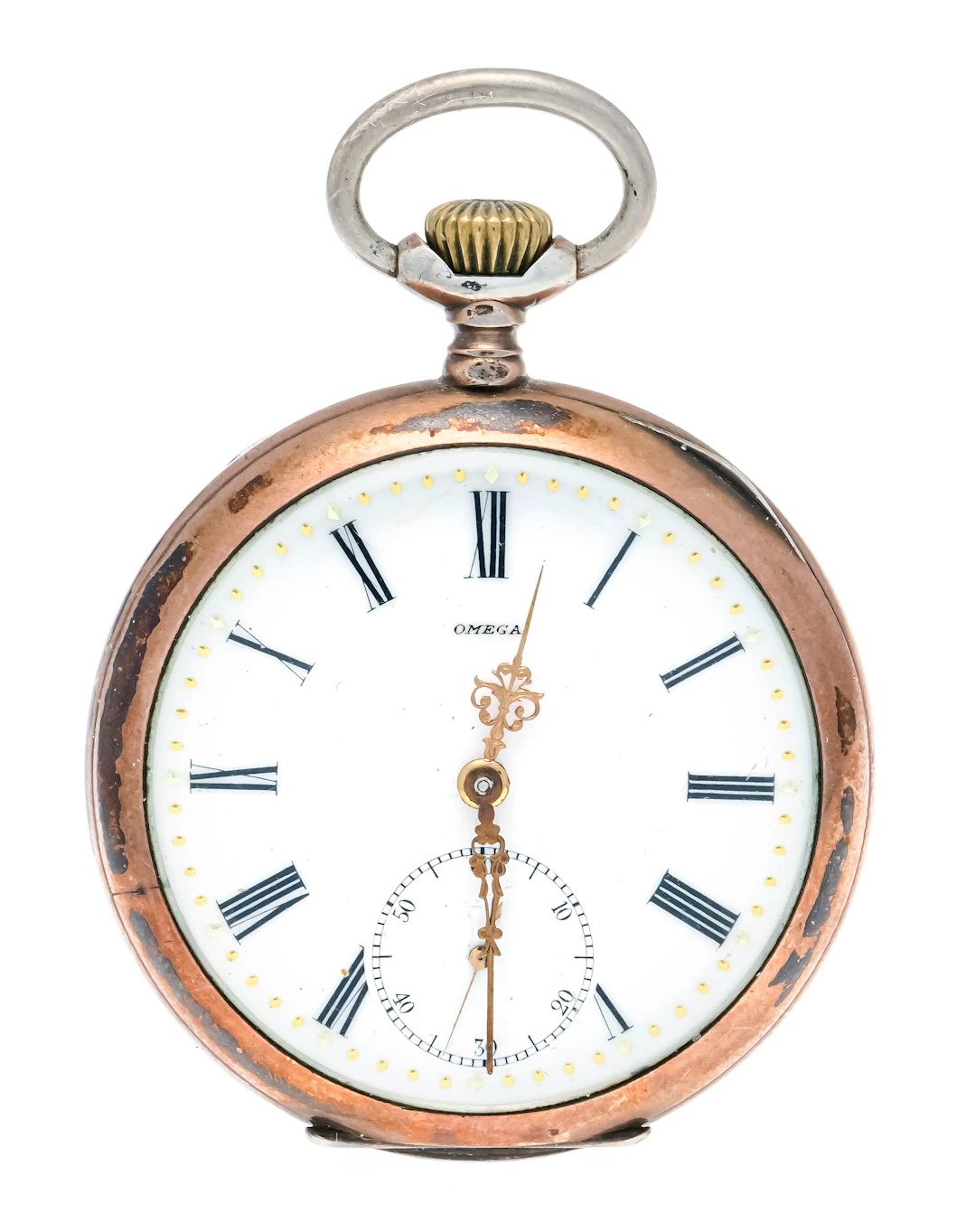 Omega offene Herrentaschenuhr, 80