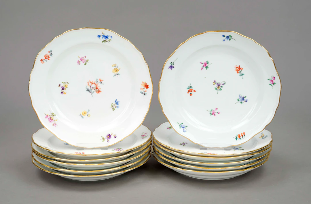 12 Vorspeiseteller, Meissen, Knau