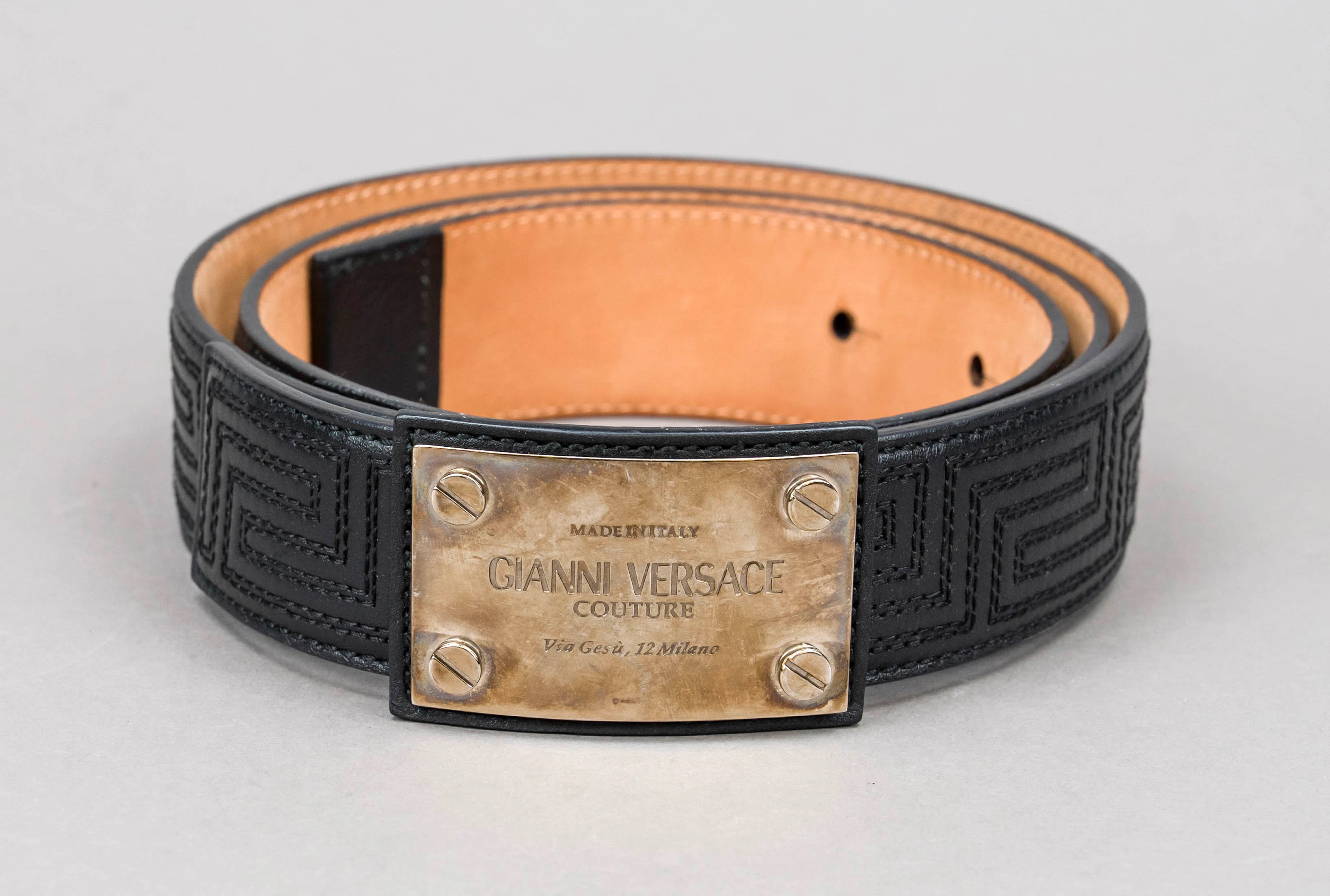 Versace, breiter Gürtel, schwarze