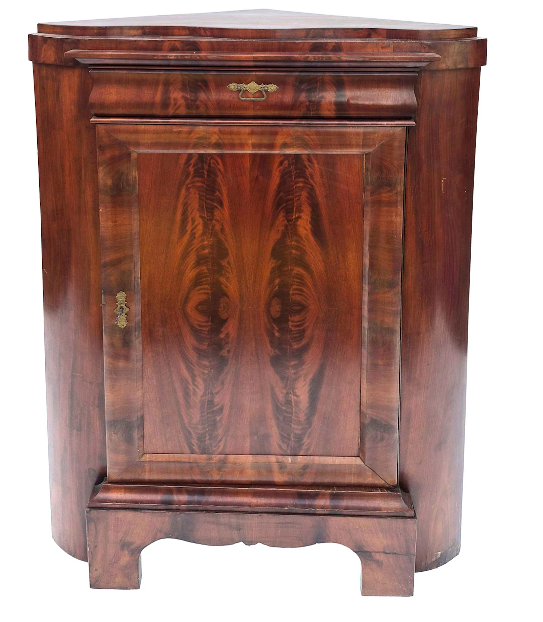 Spät-Biedermeier Eckschrank um 18