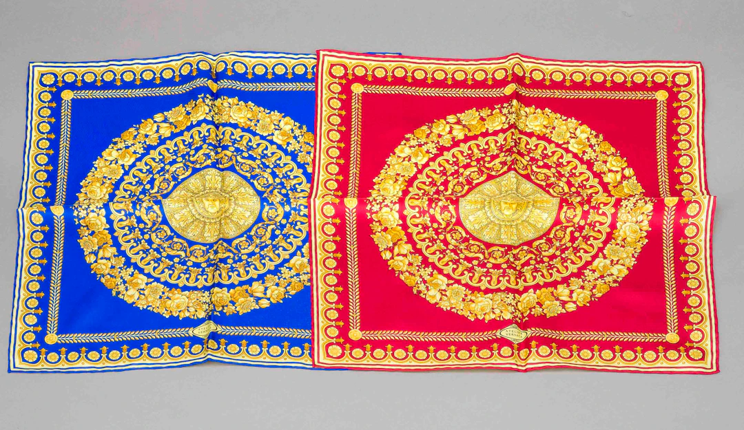 Versace, 2 kleine polychrom gemus