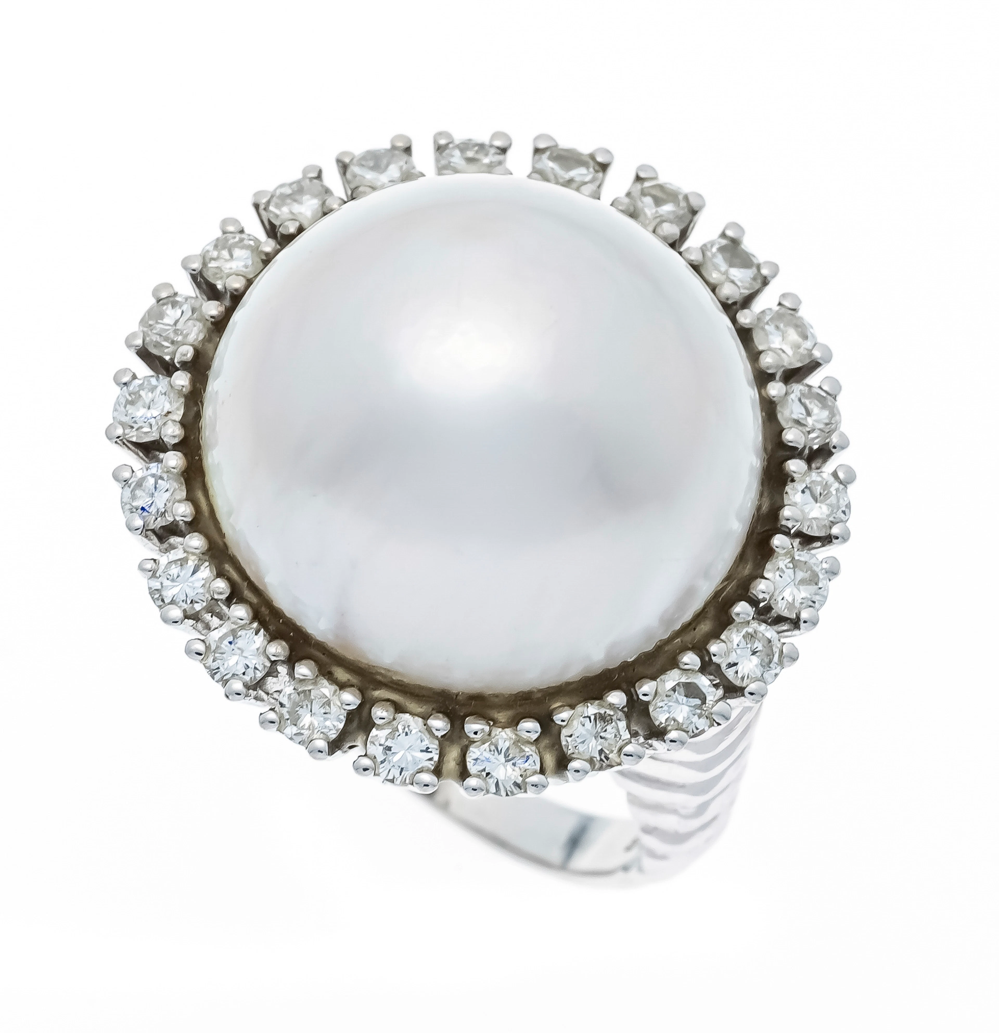 Mabéperlen-Brillant-Ring WG 585/0