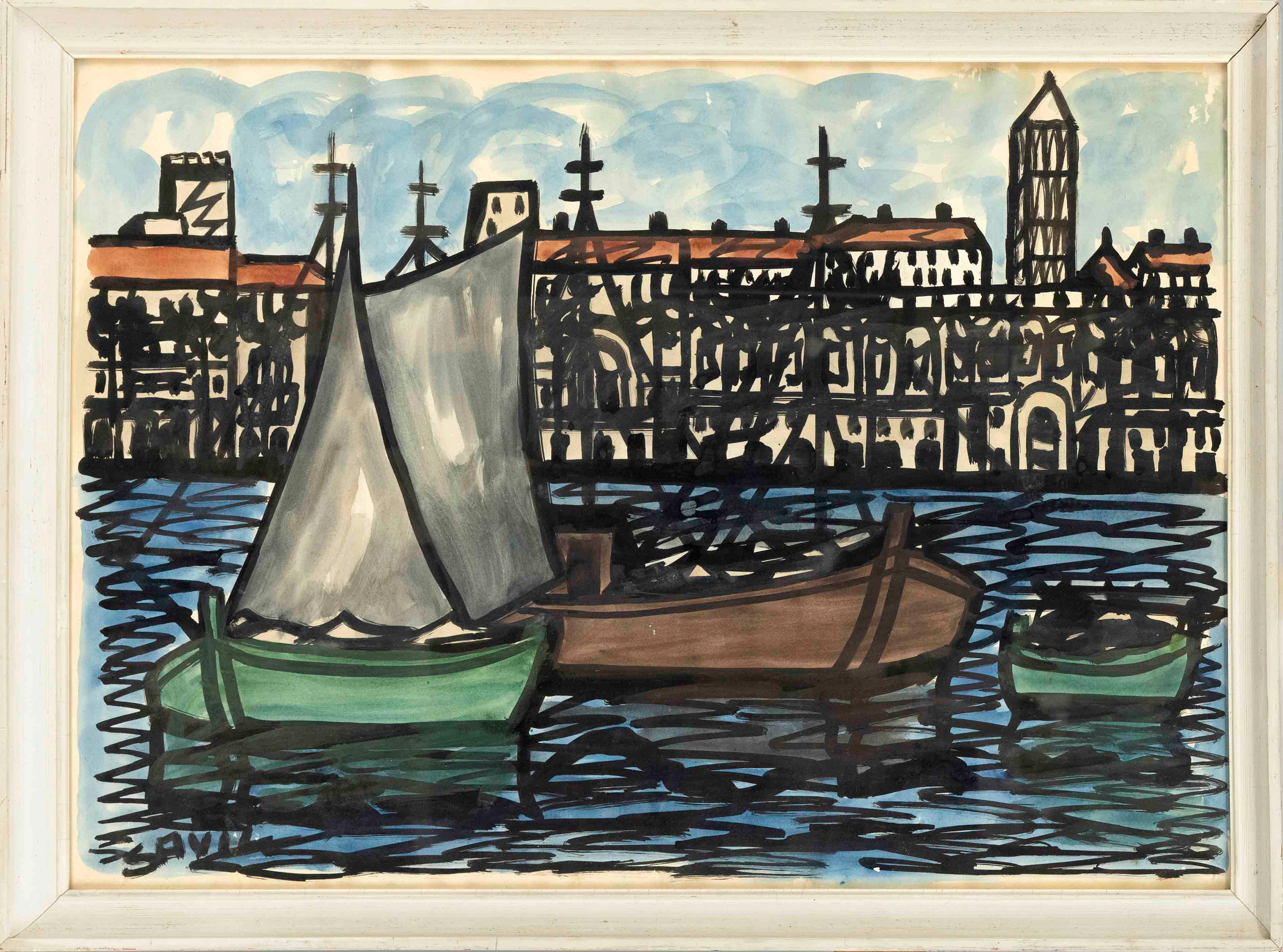 Sign. Savil, Mitte 20. Jh., Boote