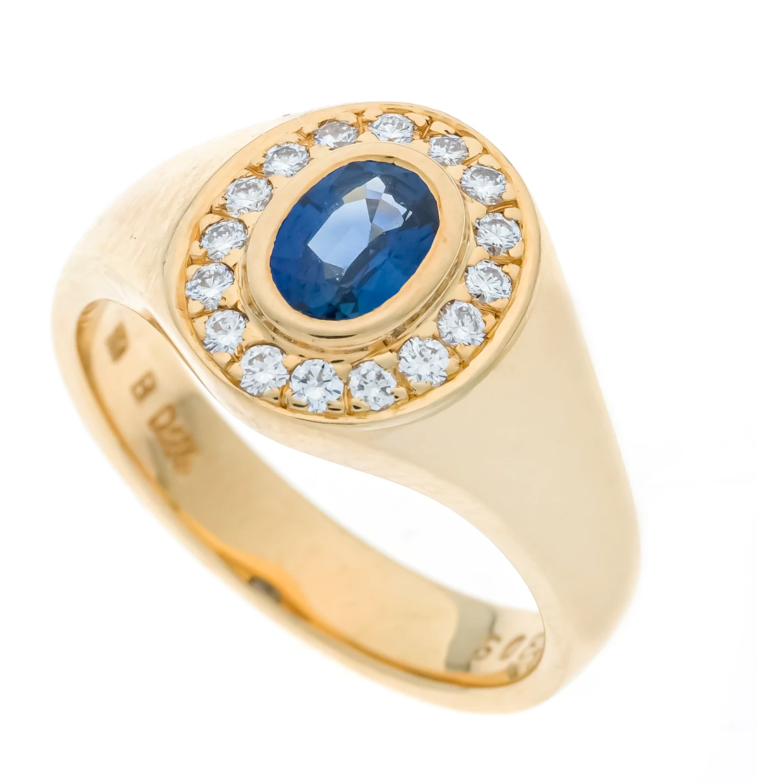 Saphir-Brillant-Ring GG 750/000 m