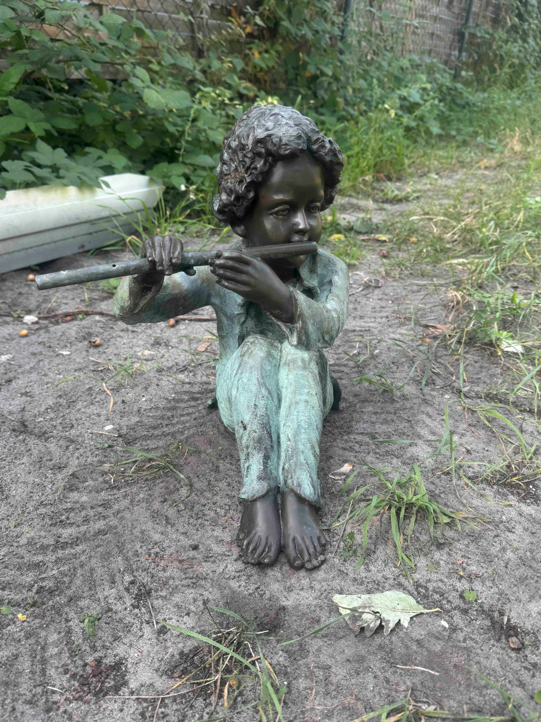 Gartenfigur Flötenspieler, 21. Jh