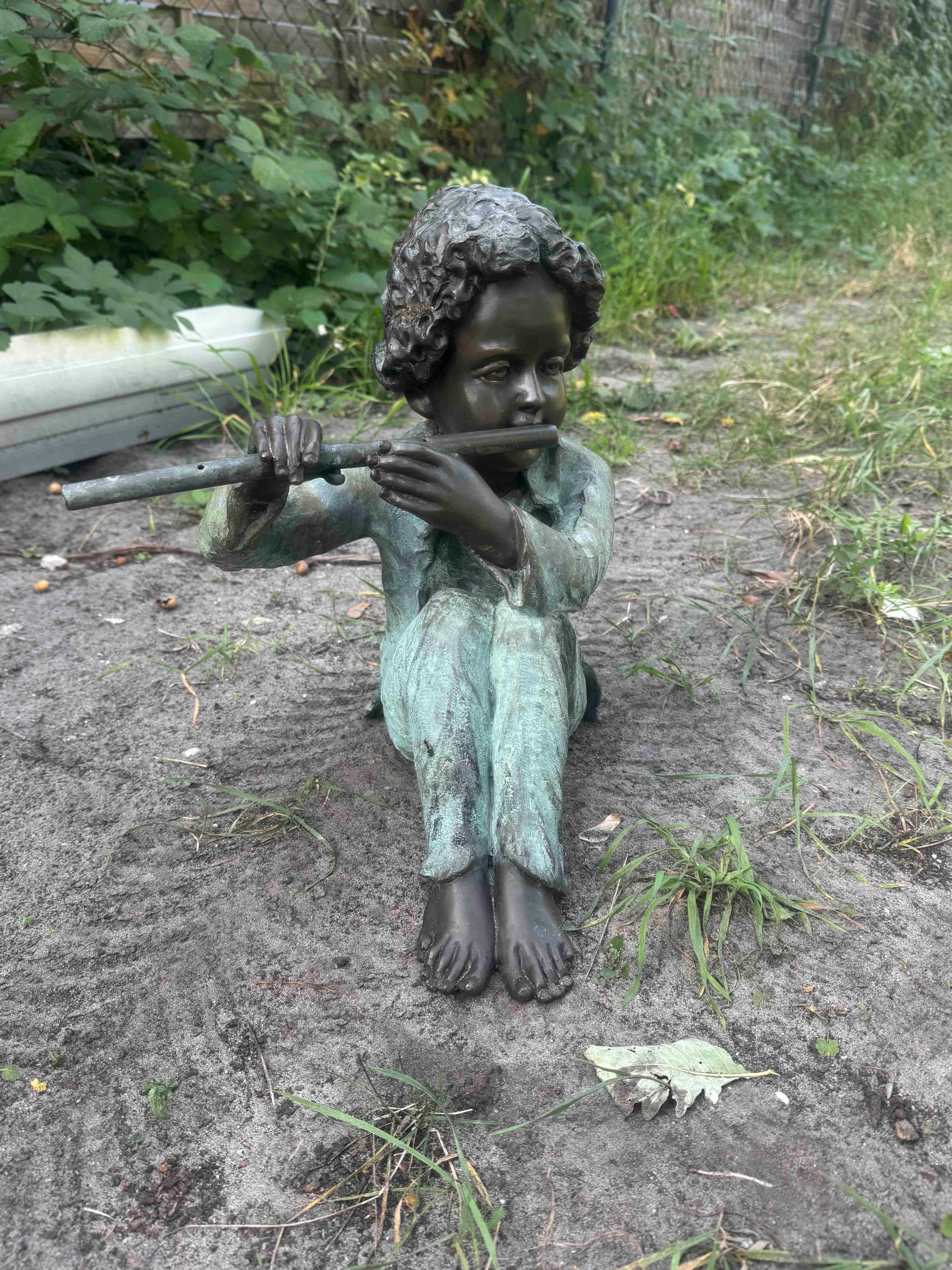 Gartenfigur Flötenspieler, 21. Jh