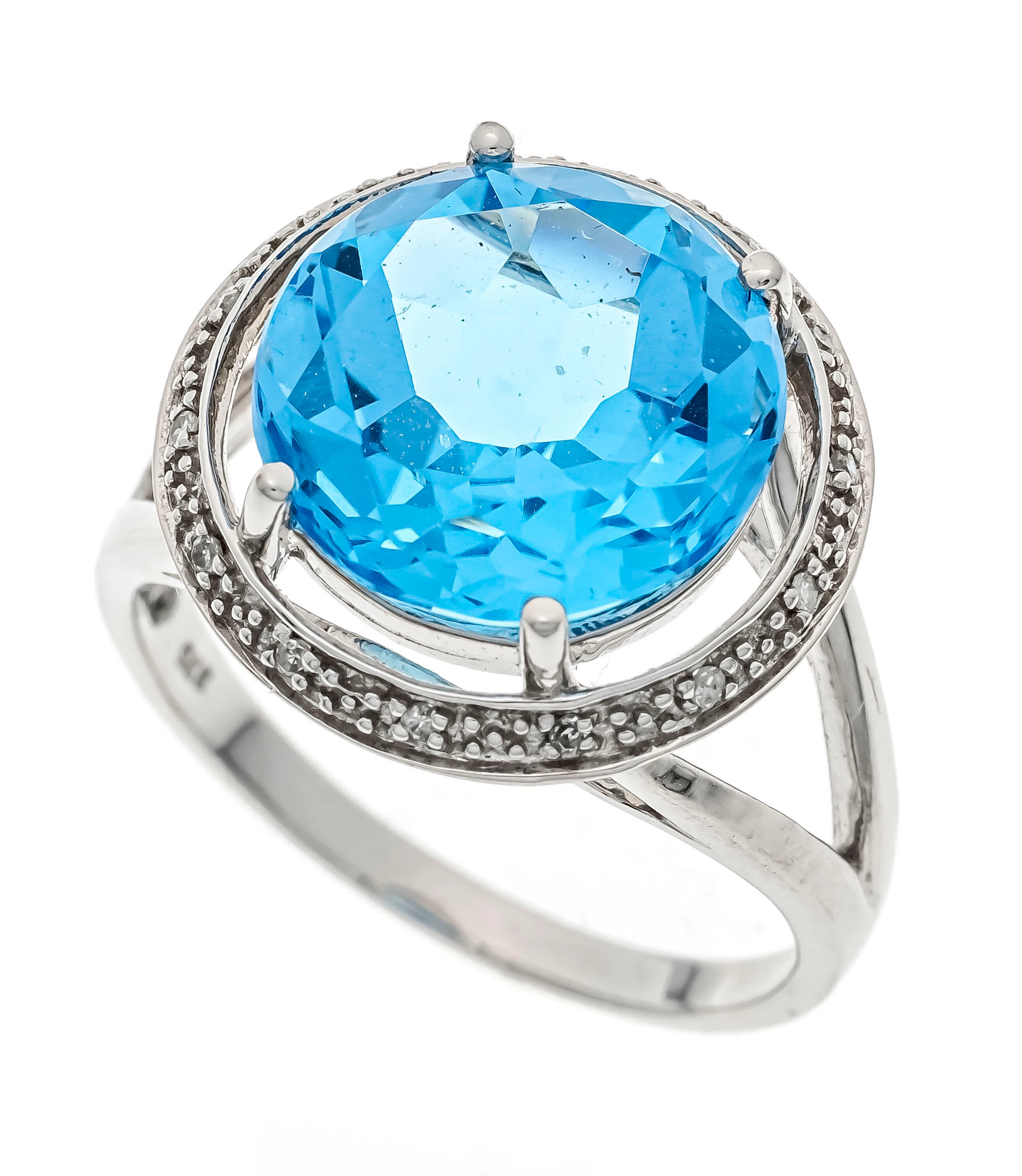 Blautopas-Diamant-Ring WG 375/000