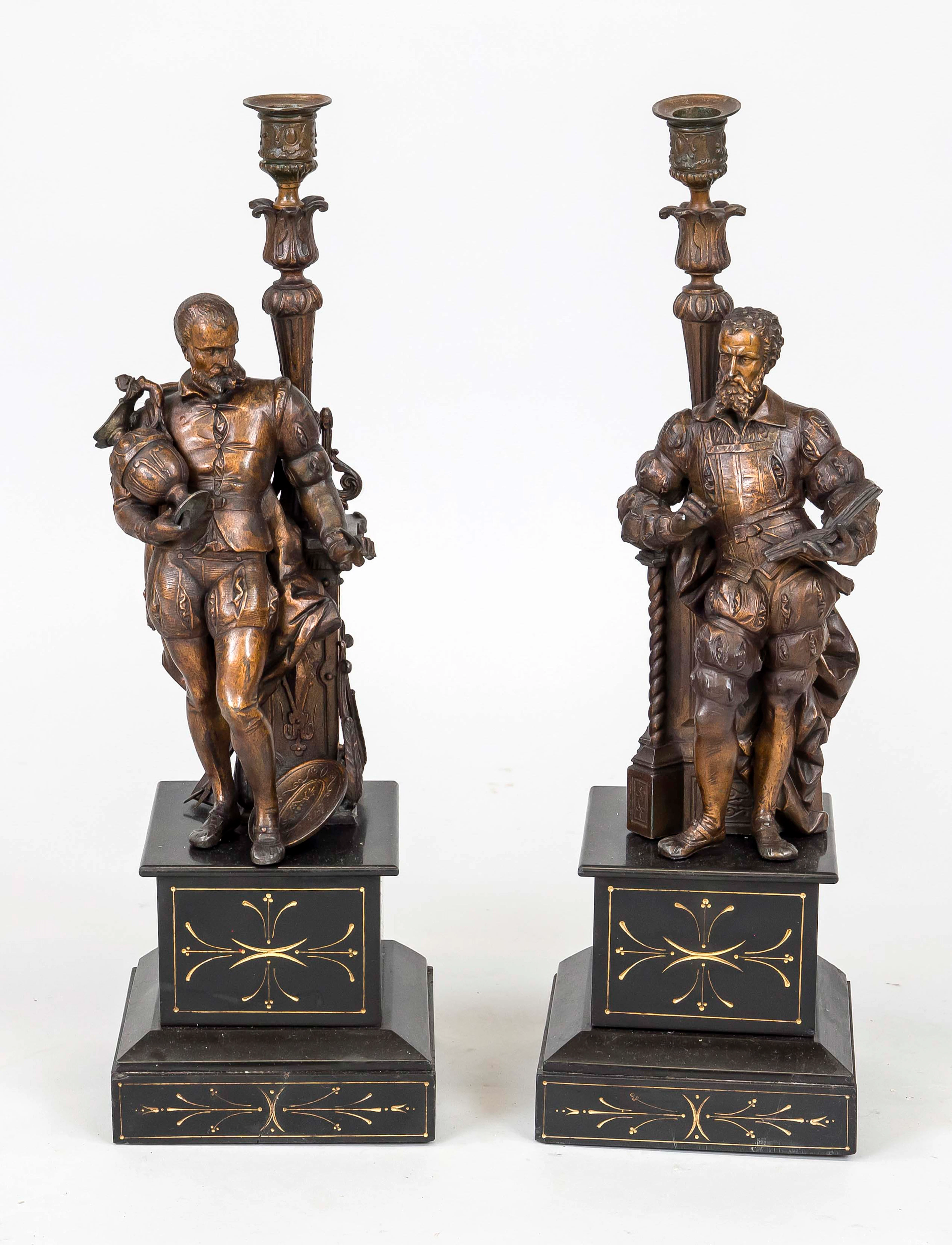 2 figürliche Leuchter (Beisteller