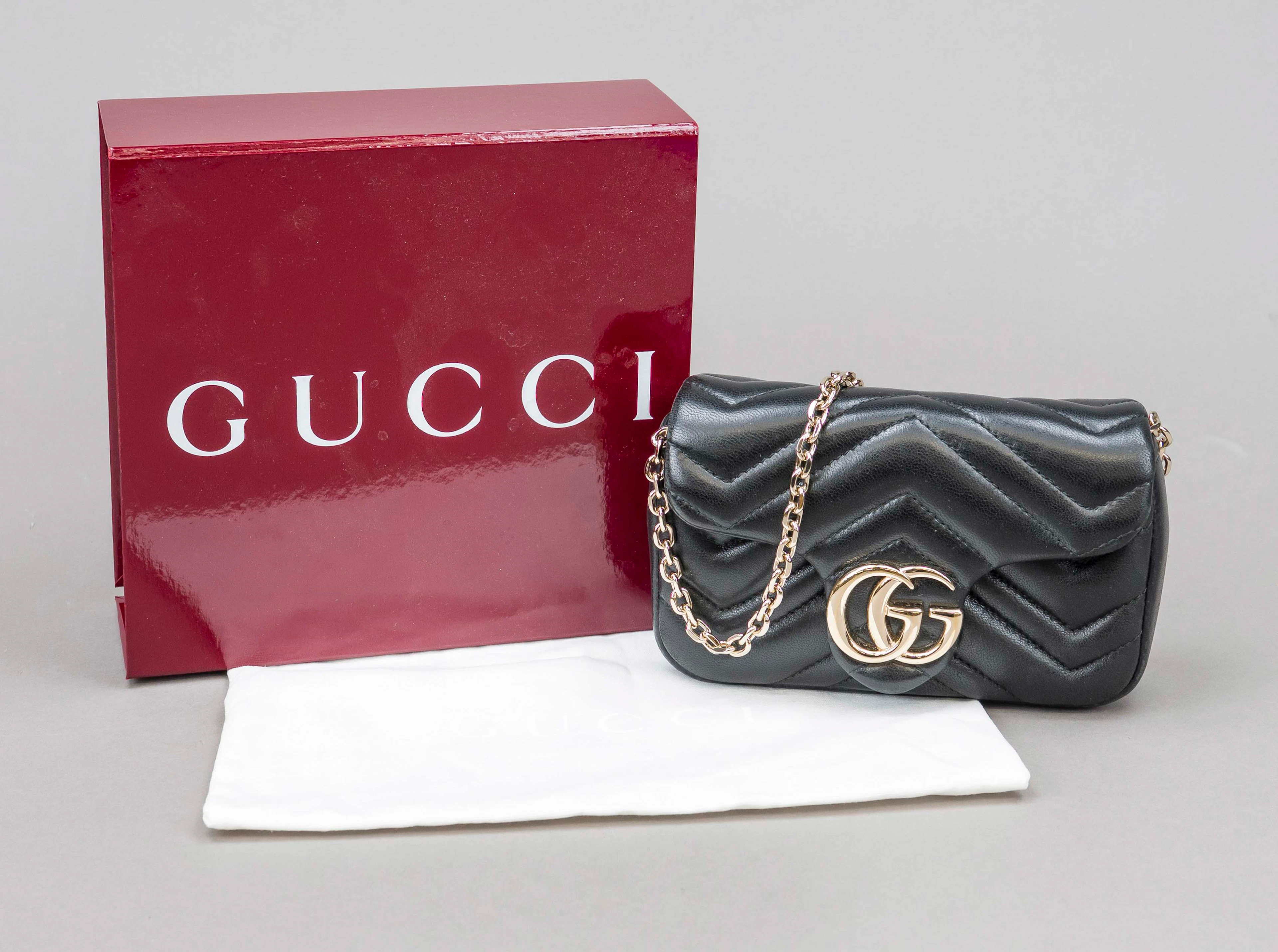 Gucci, Black Quilted GG Marmont M