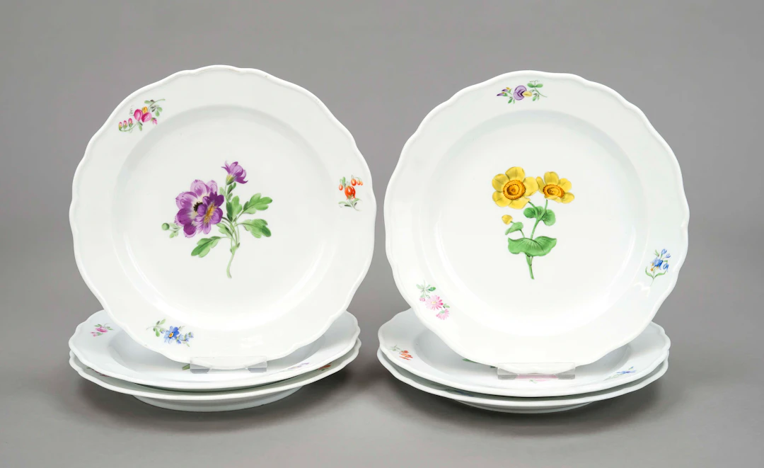 Sechs Frühstücksteller, Meissen