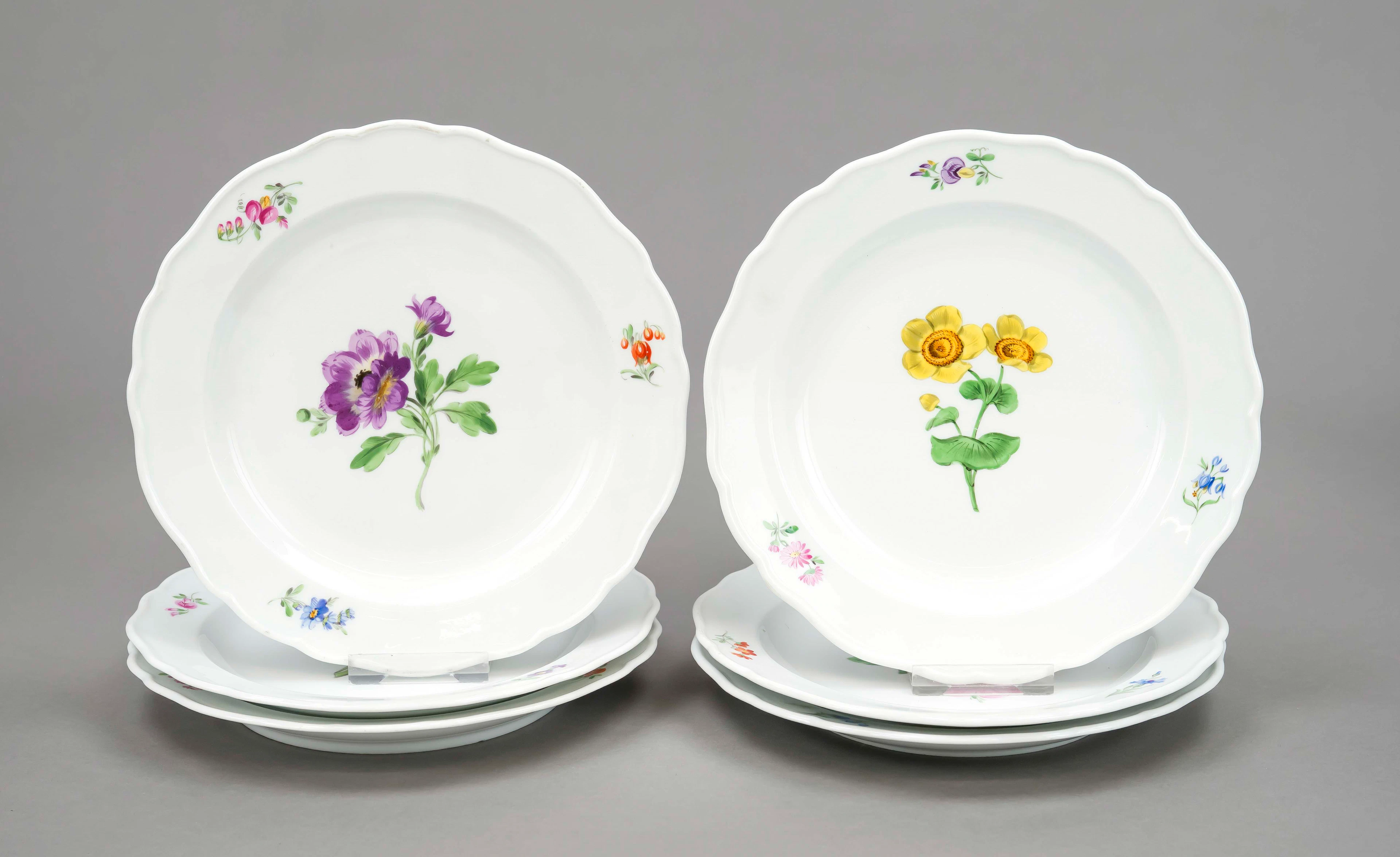 Sechs Frühstücksteller, Meissen