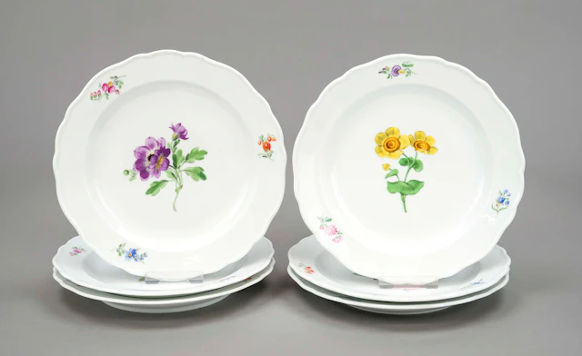 Sechs Frühstücksteller, Meissen
