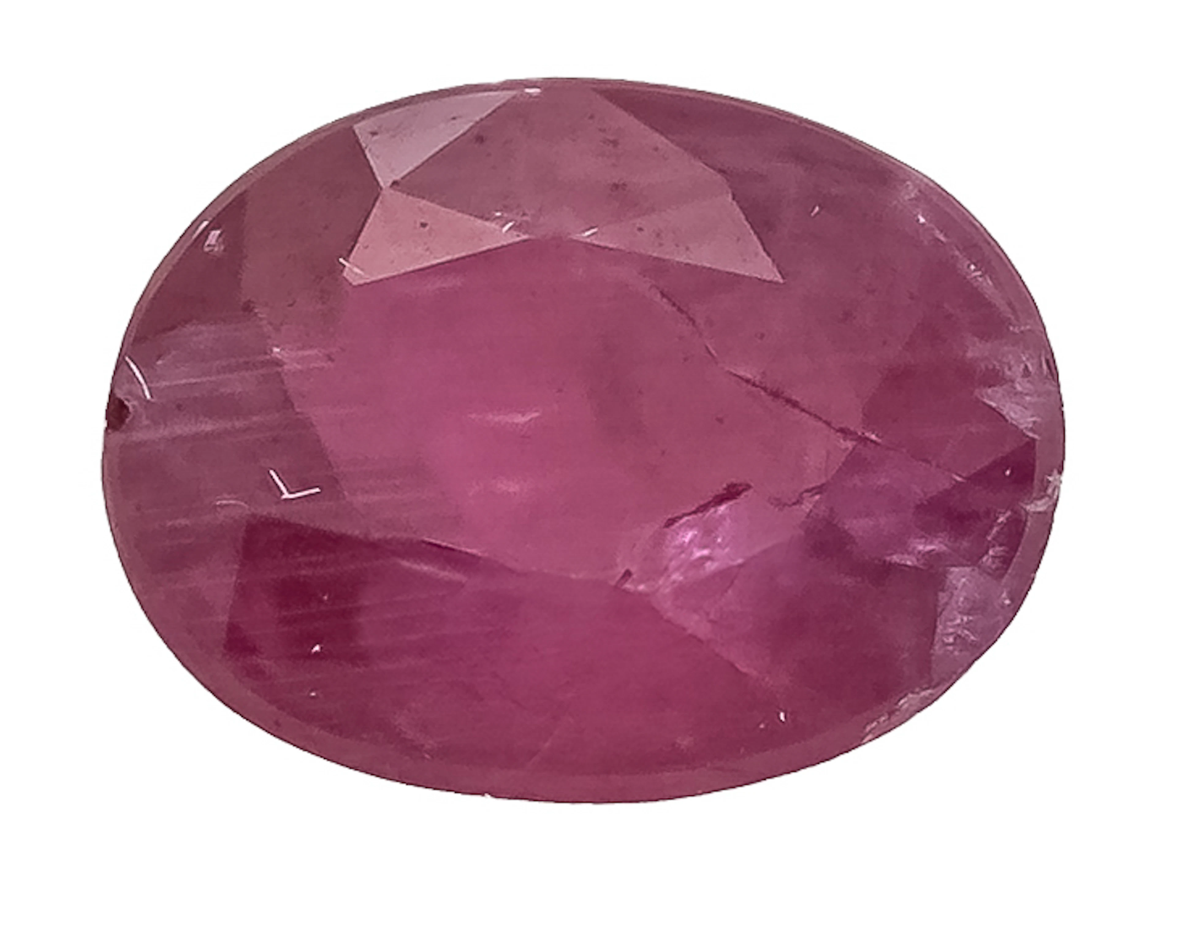 Rubin 0,54 ct, oval fac., in eine