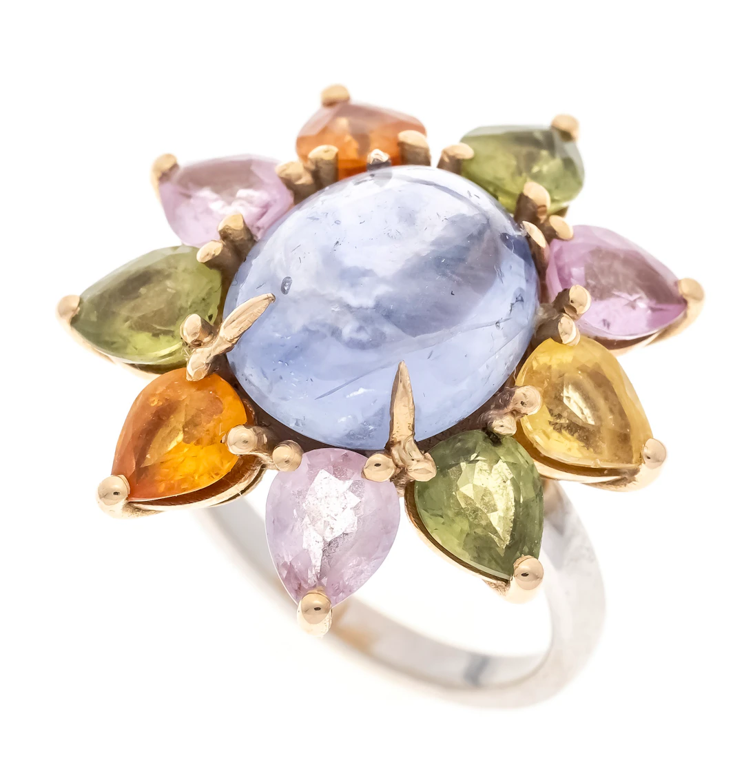 Multicolor Saphir-Ring WG/GG 750/