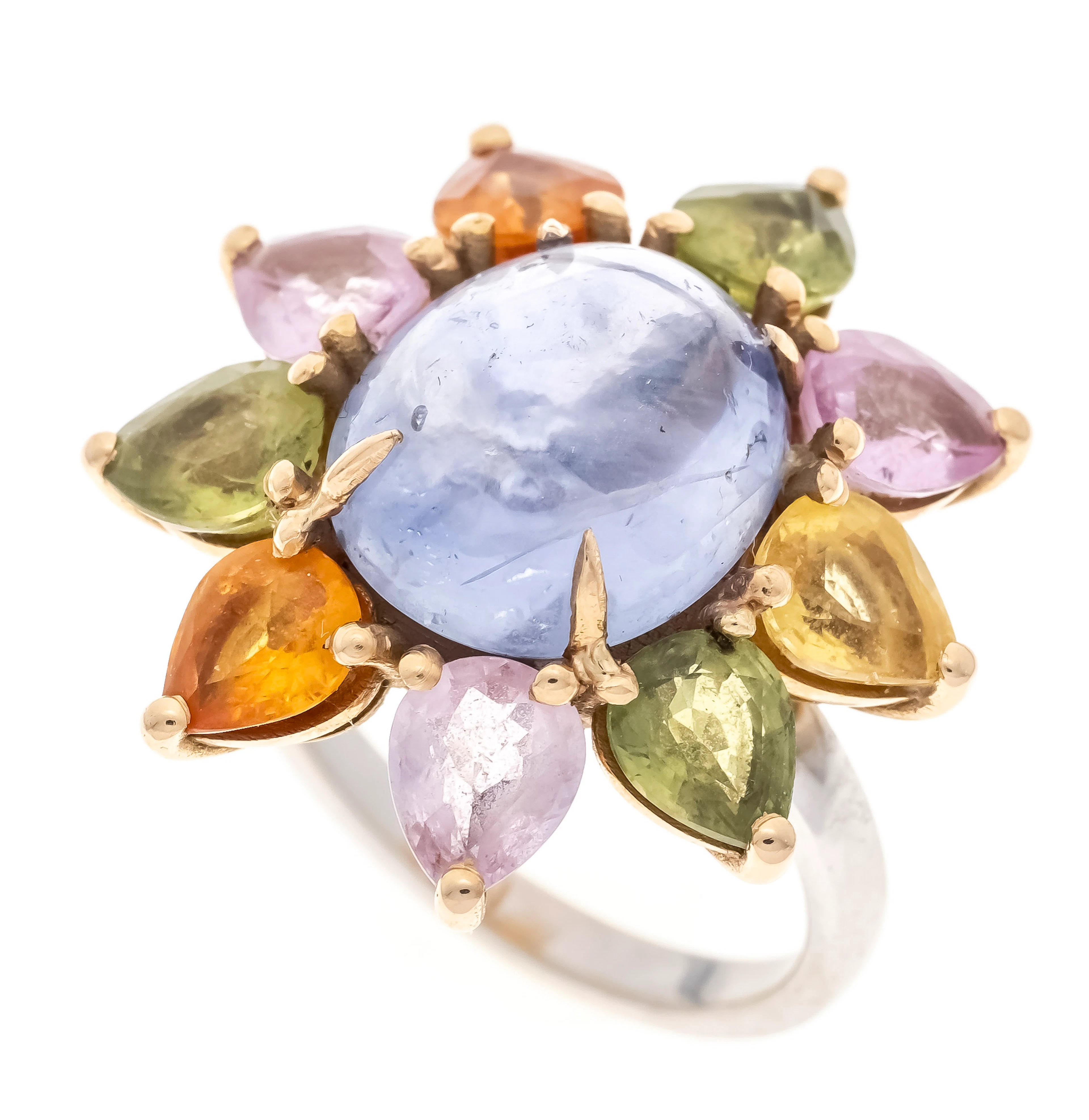 Multicolor Saphir-Ring WG/GG 750/