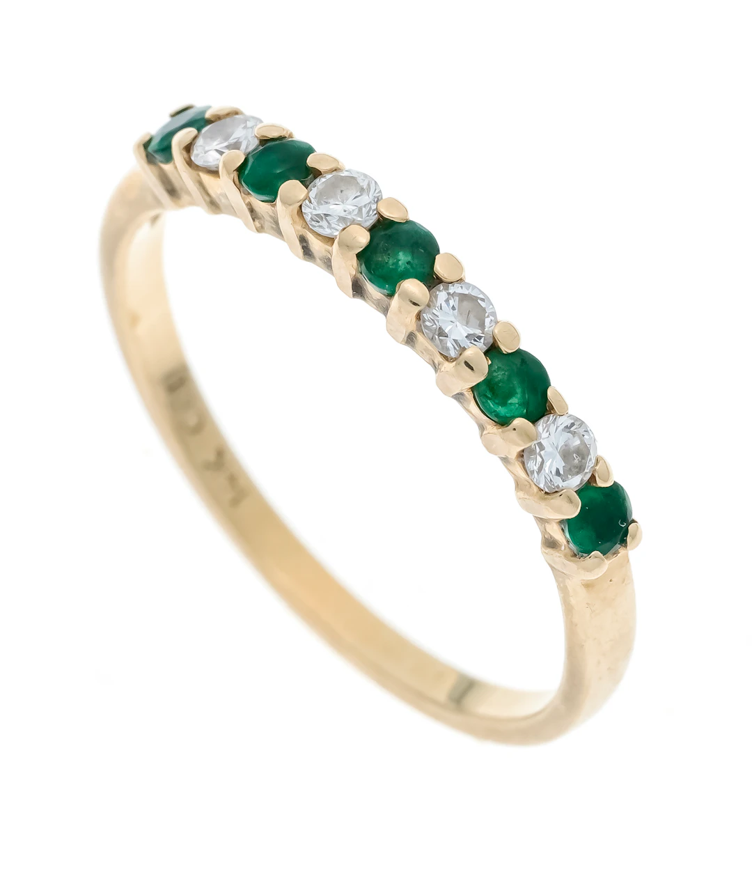Smaragd-Brillant Riviére-Ring GG