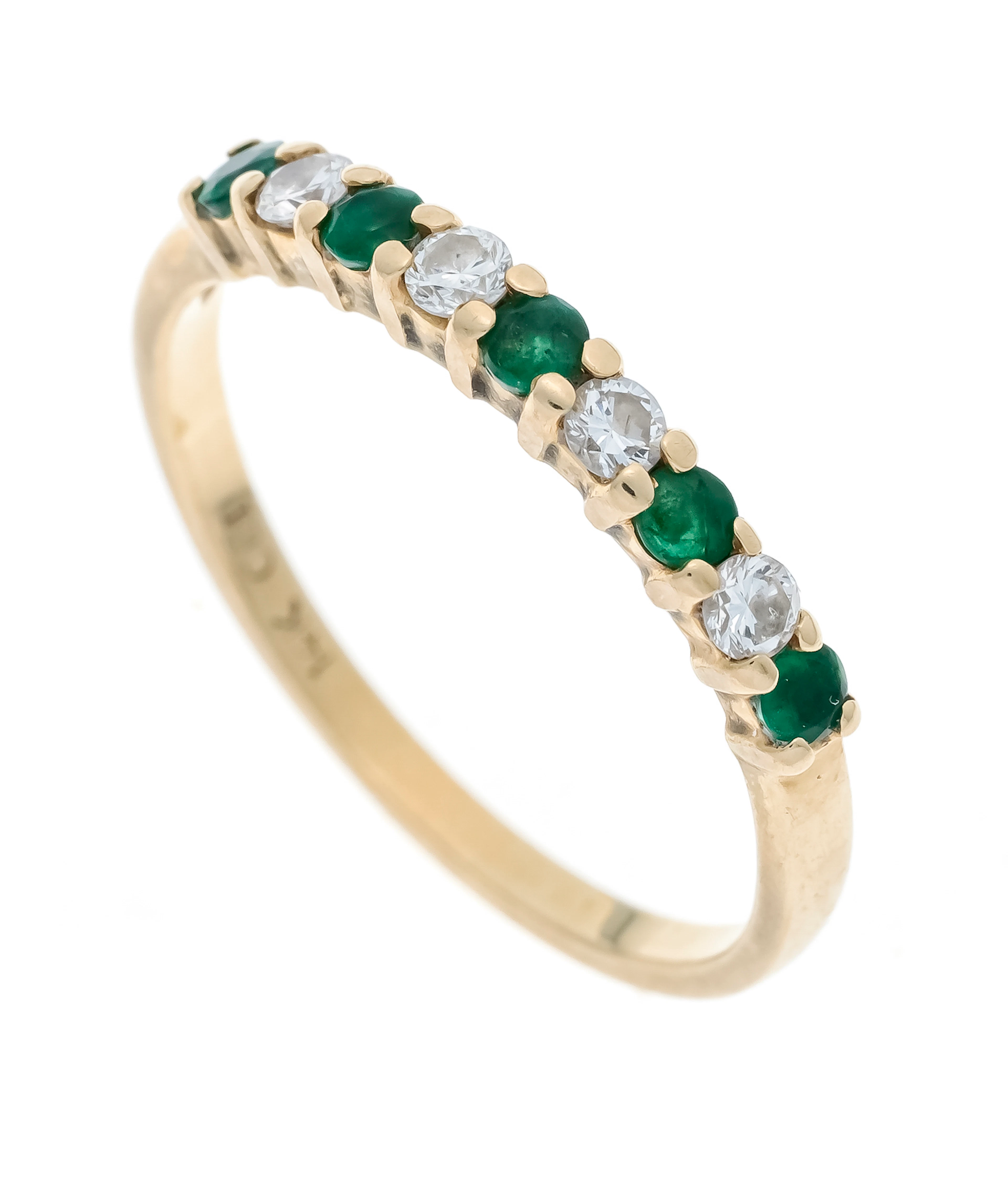 Smaragd-Brillant Riviére-Ring GG