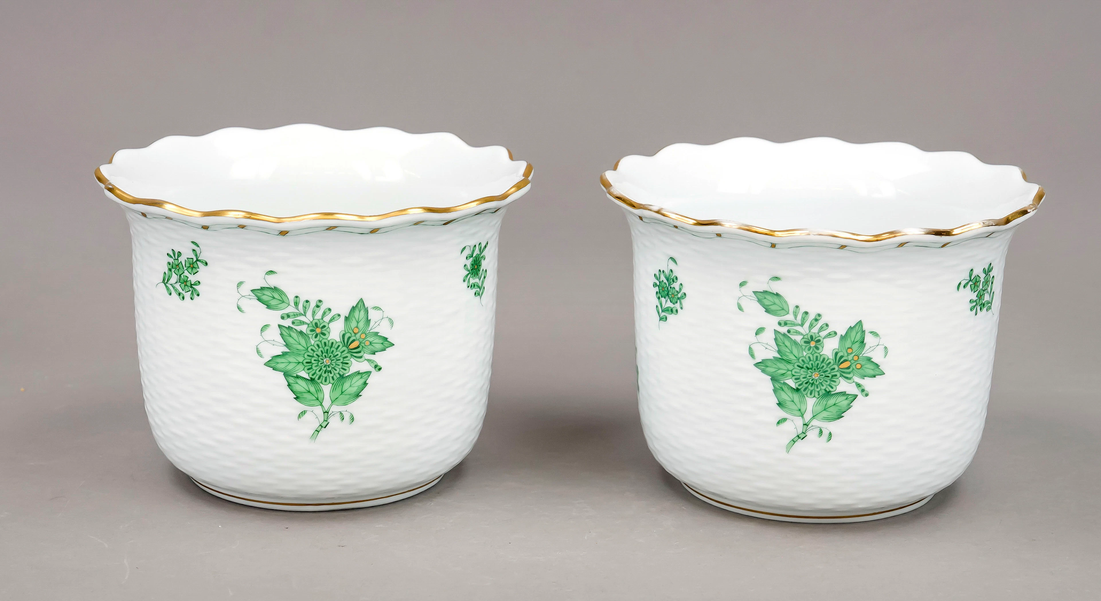 Zwei Cachepots, Herend, Ungarn, 2