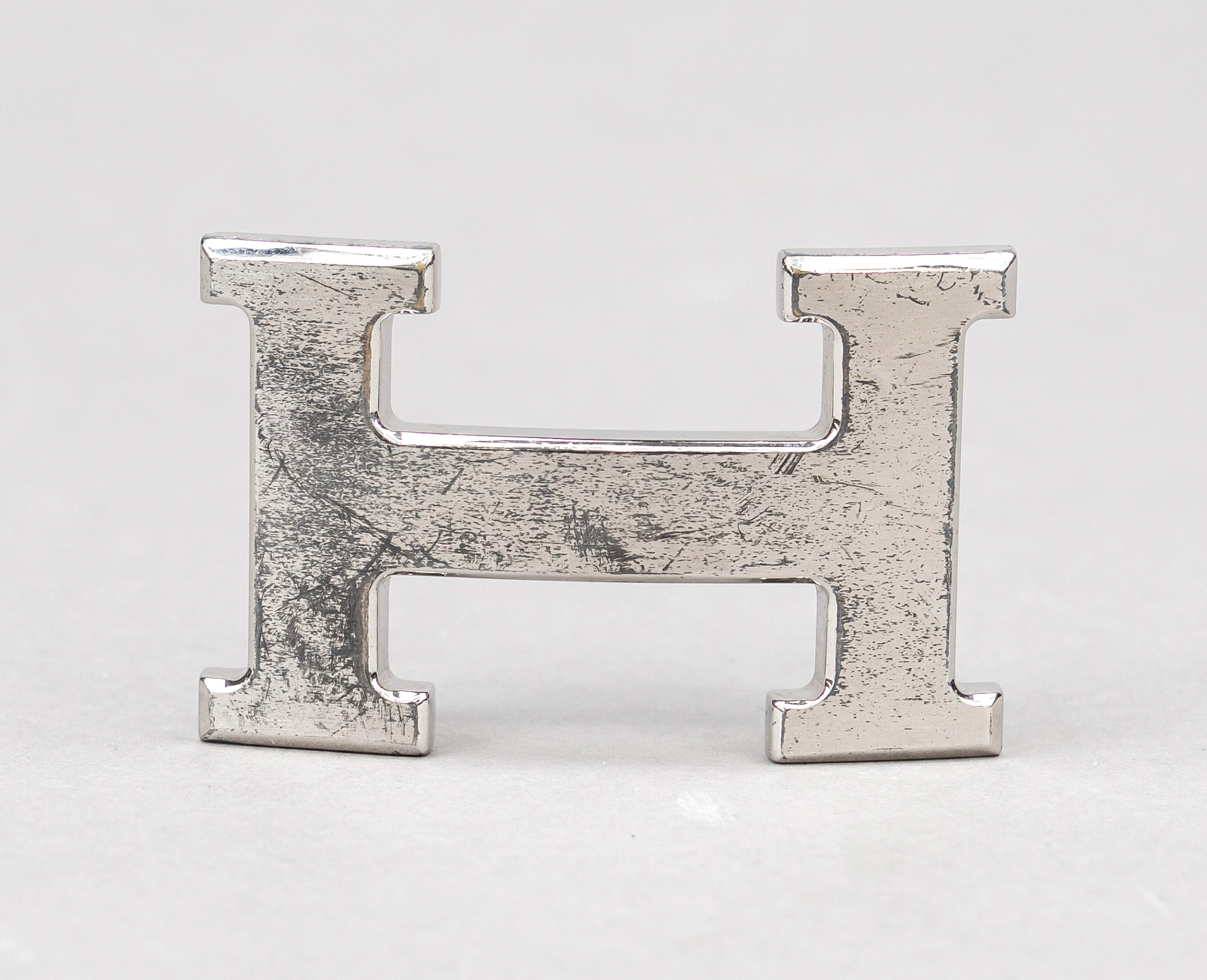 Hermes, Logo-Gürtelschließe, silb
