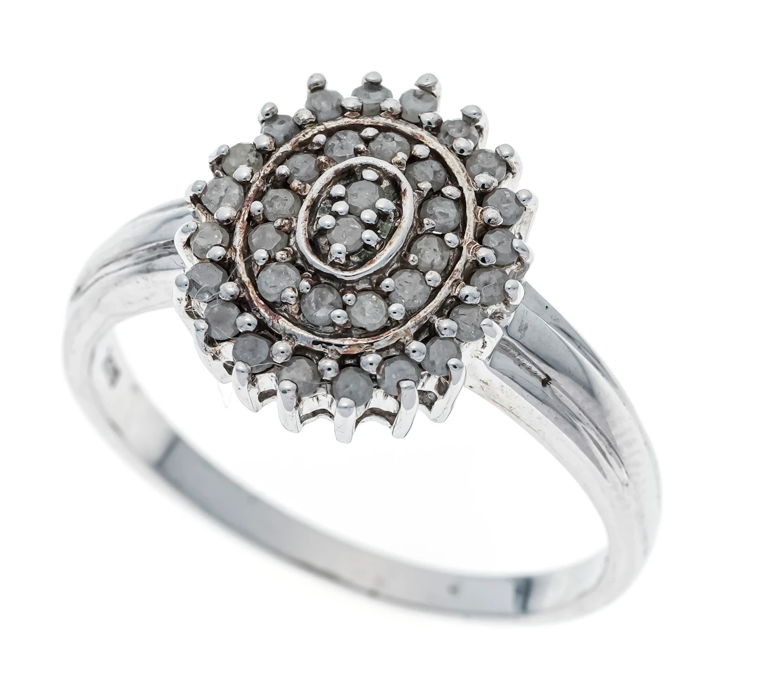 Diamant Ring Silber 925/000 mit 2