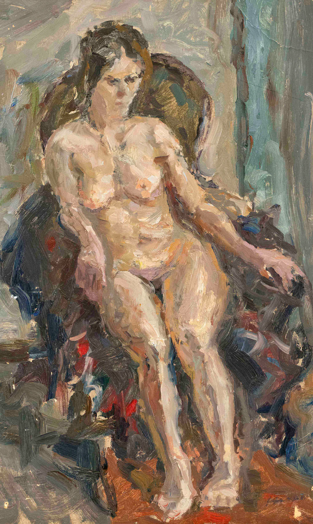Albert Feser (1901-1993), sitzend