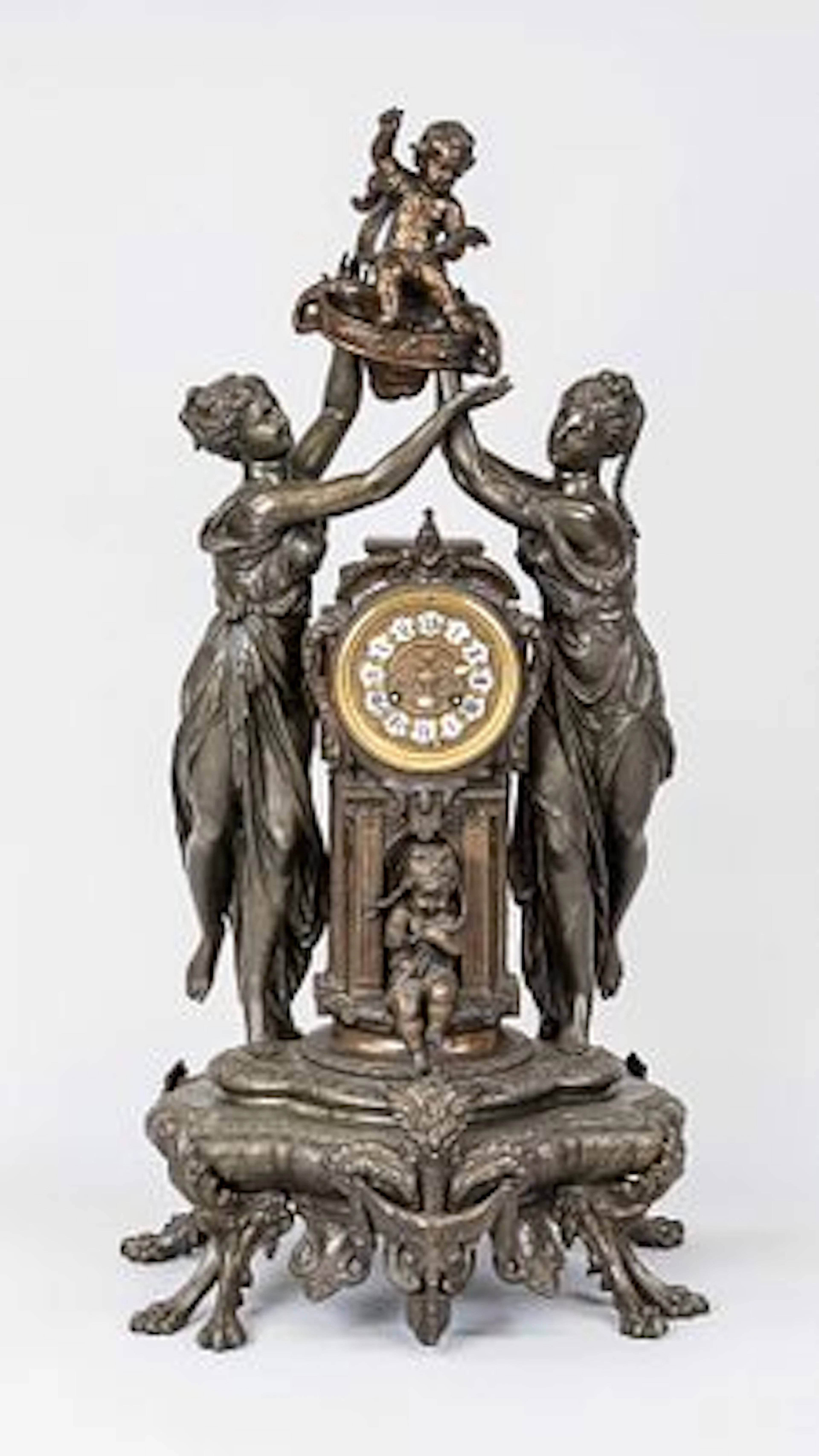 Große franz. Figurenpendule, 2.H.19.