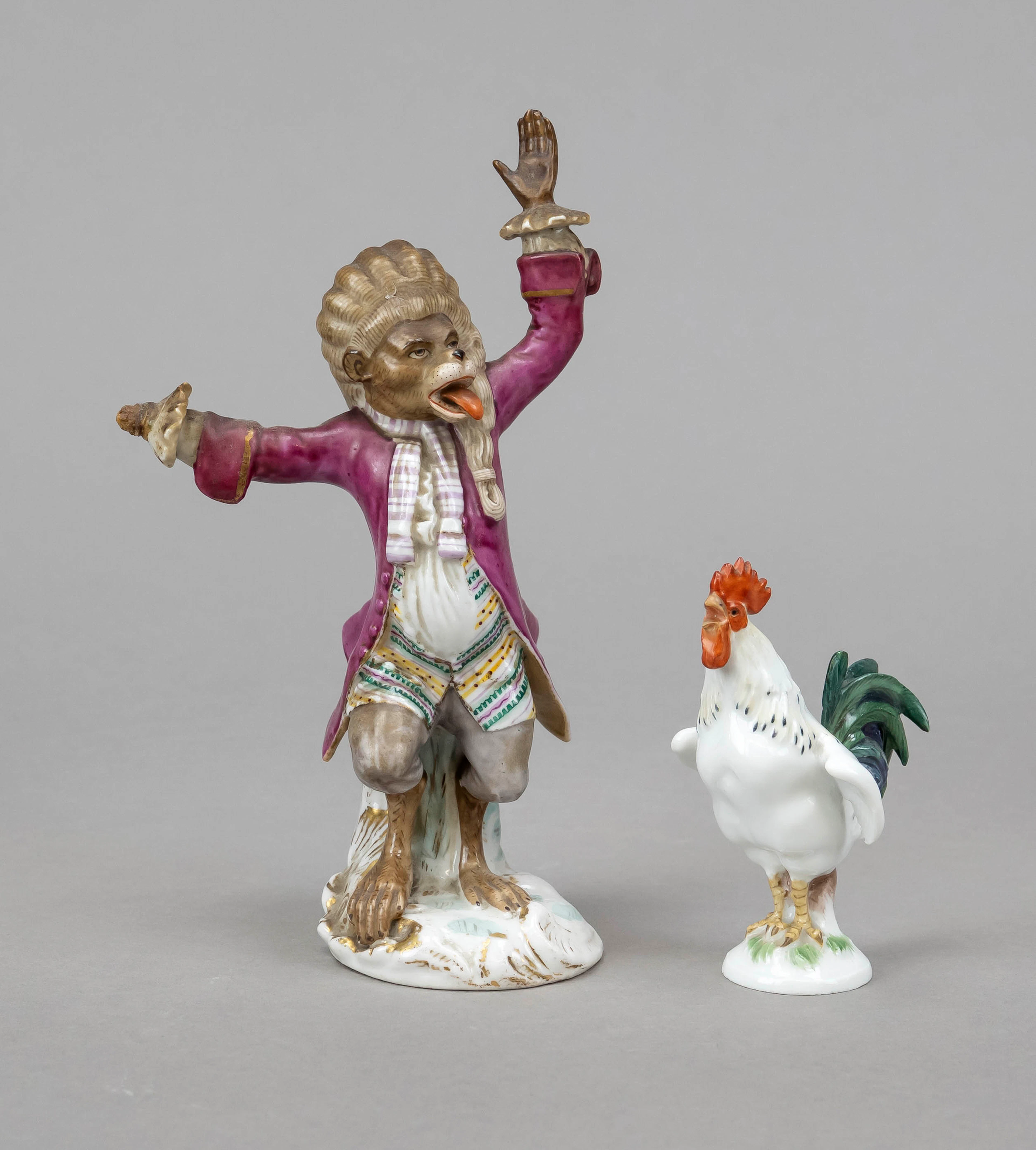 Zwei Figuren, Krähender Hahn, Meis