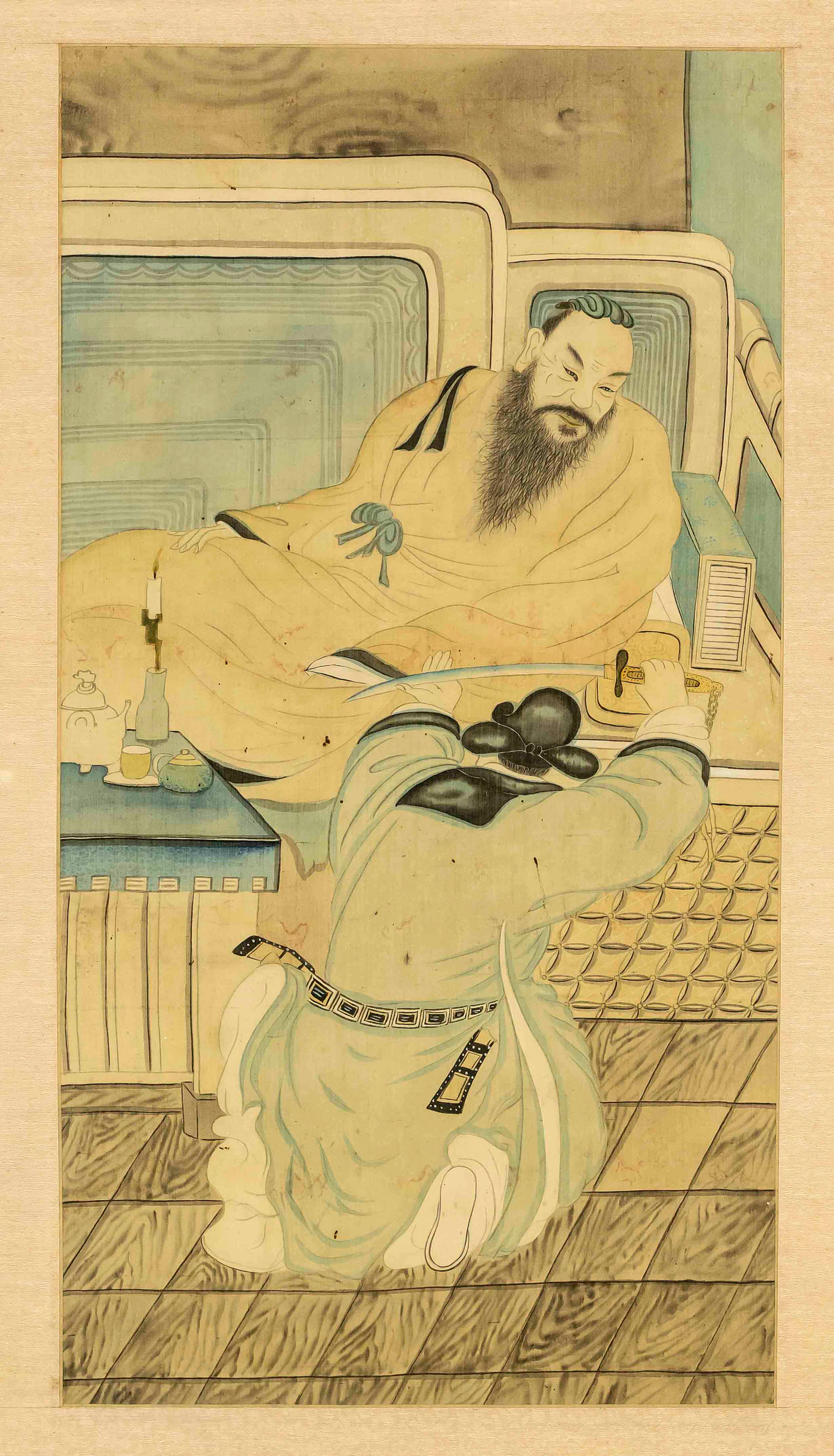 Seidenmalerei, China, 19. Jh. (Qi