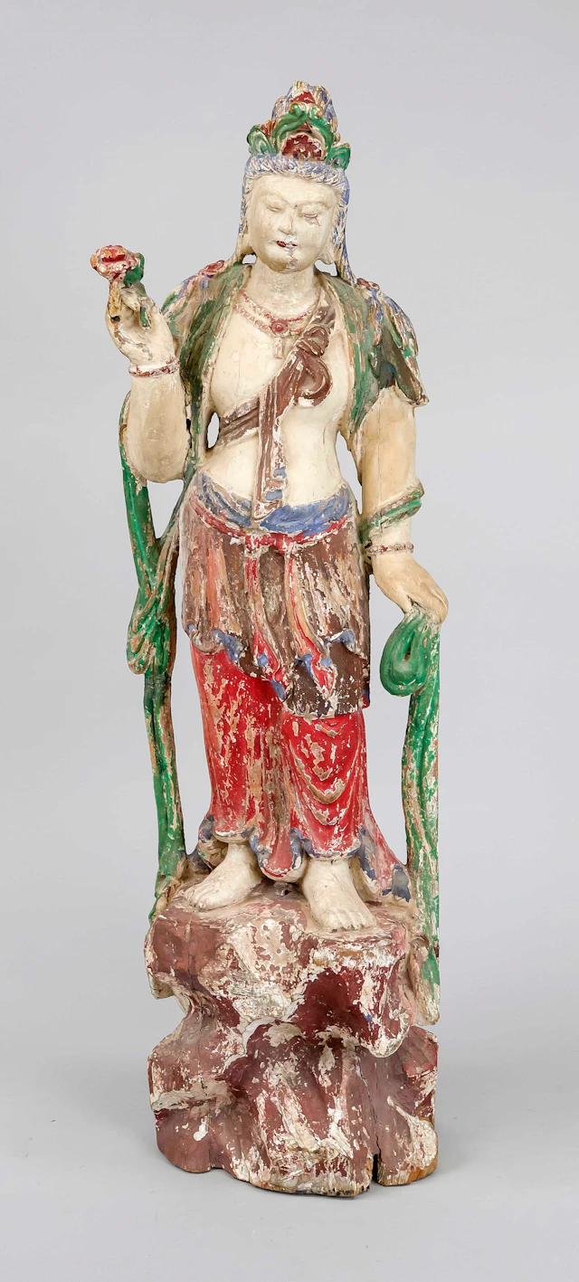 Guanyin, China, 20. Jh., Holz pol