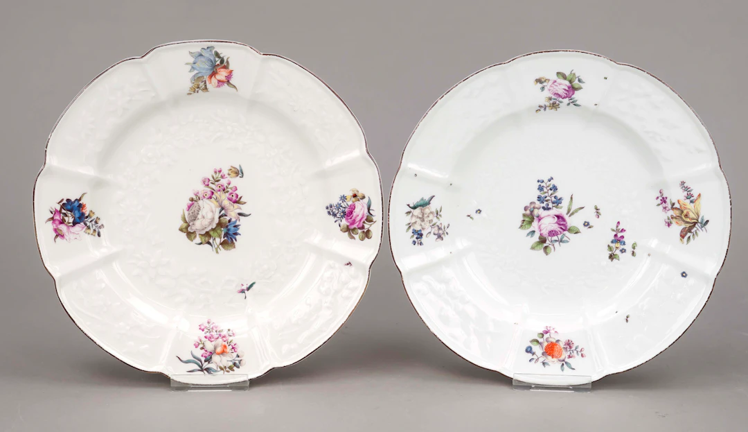 Zwei Speiseteller, Meissen, 18. J