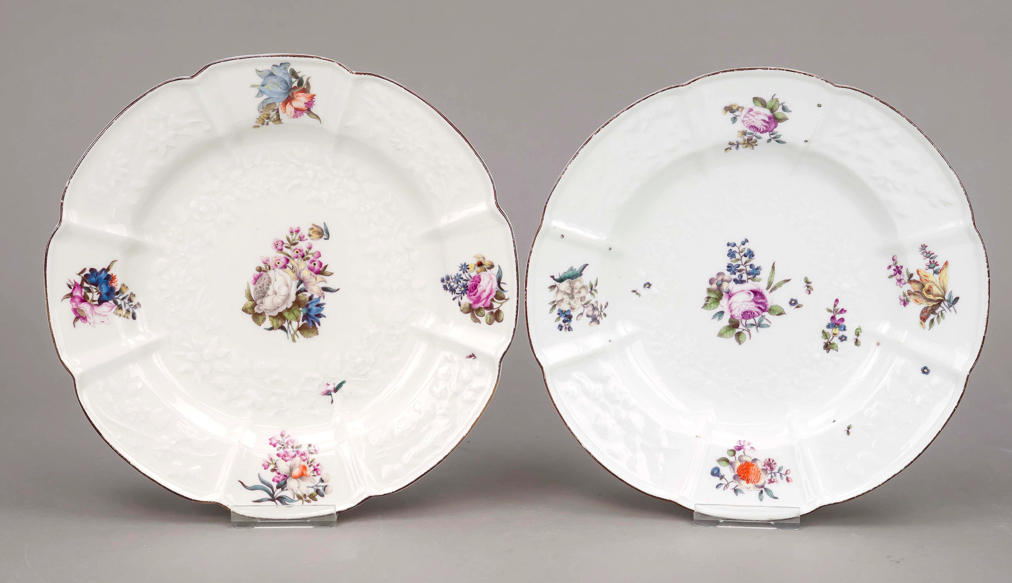 Zwei Speiseteller, Meissen, 18. J