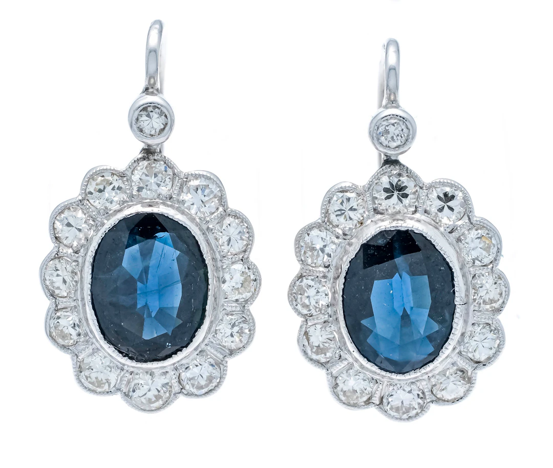 Saphir-Brillant-Ohrringe WG 585/0