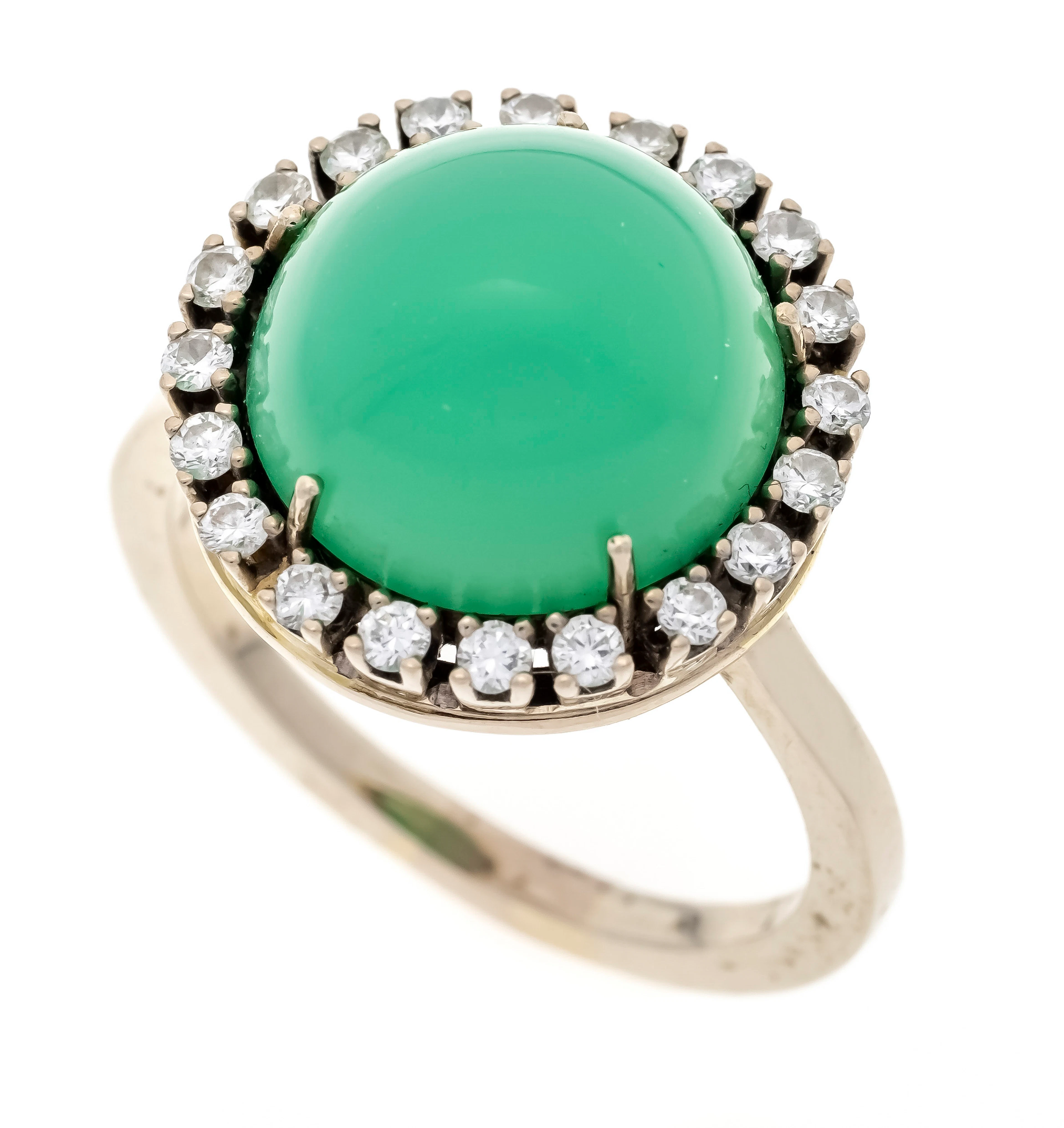 Chrysopras-Brillant-Ring WG 585/0