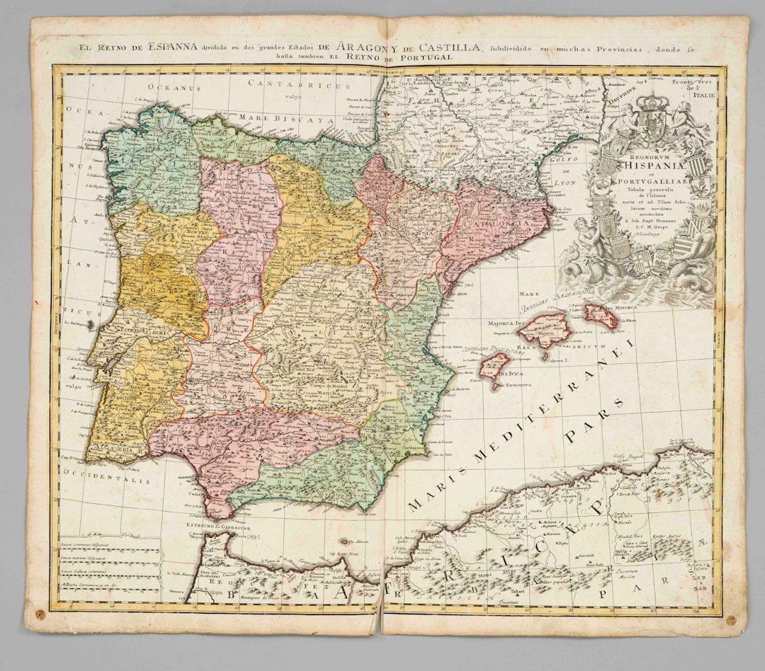Historische Karte von Spanien --