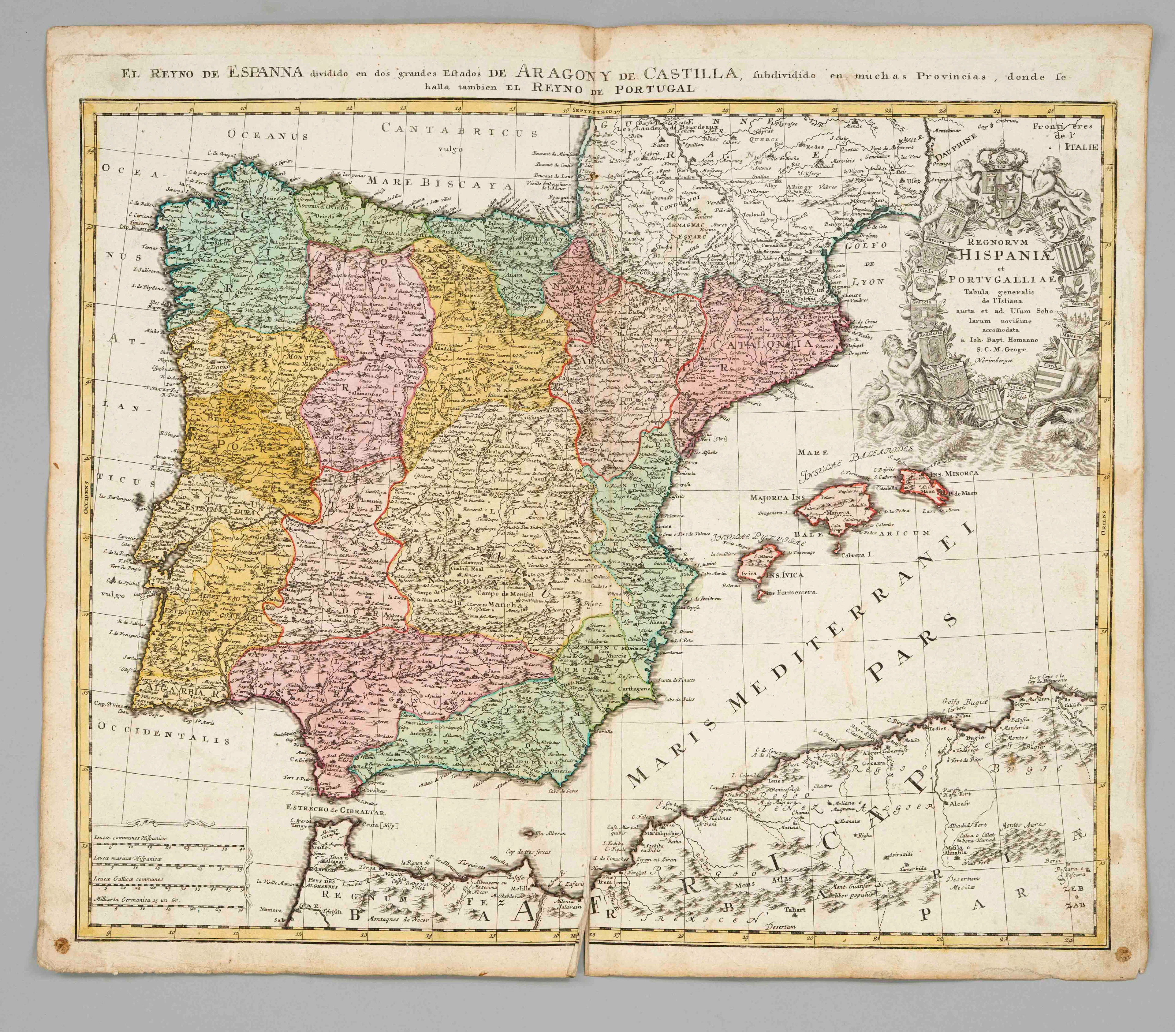 Historische Karte von Spanien --