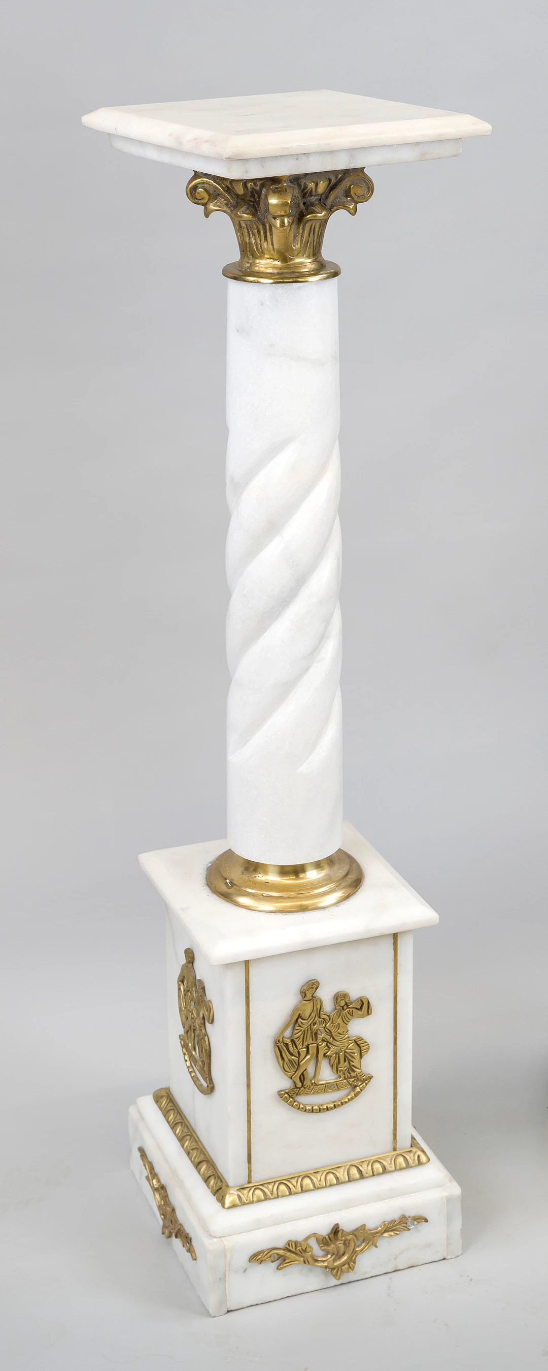 Säule, 20. Jh., weißer Marmor mit