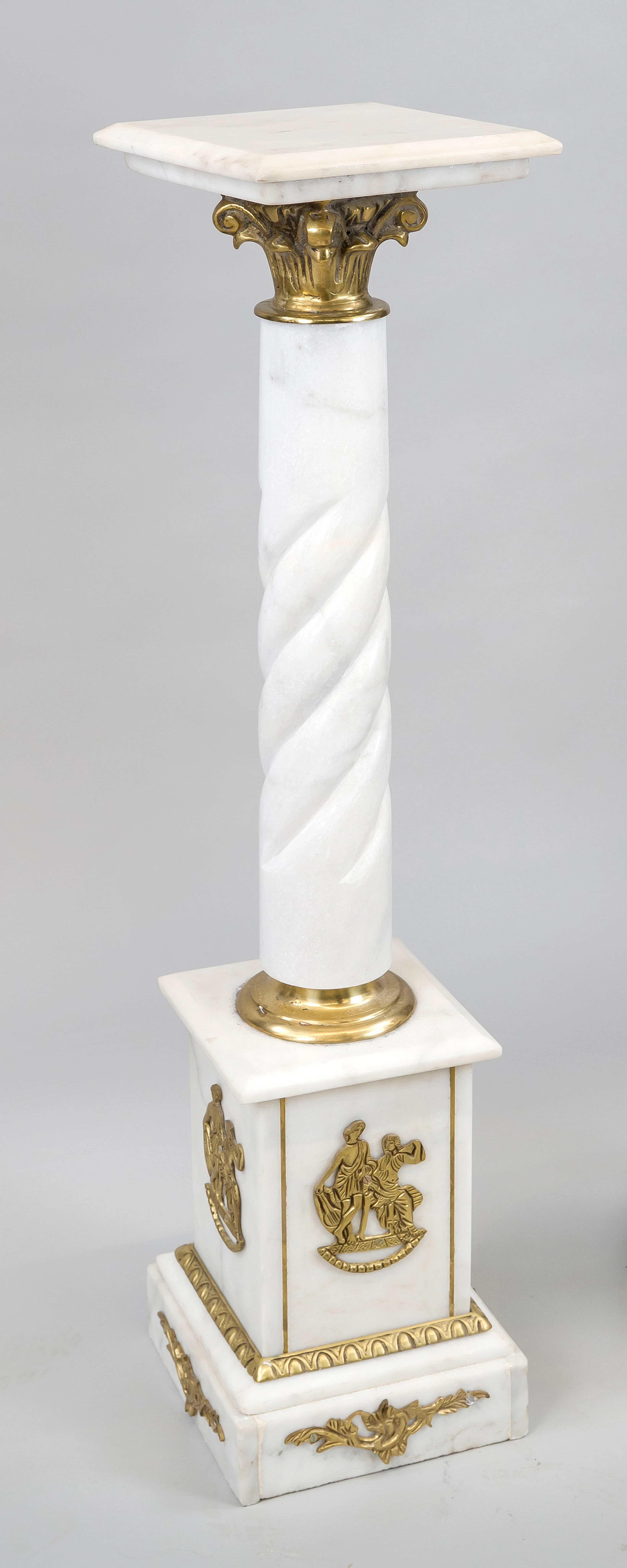 Säule, 20. Jh., weißer Marmor mit