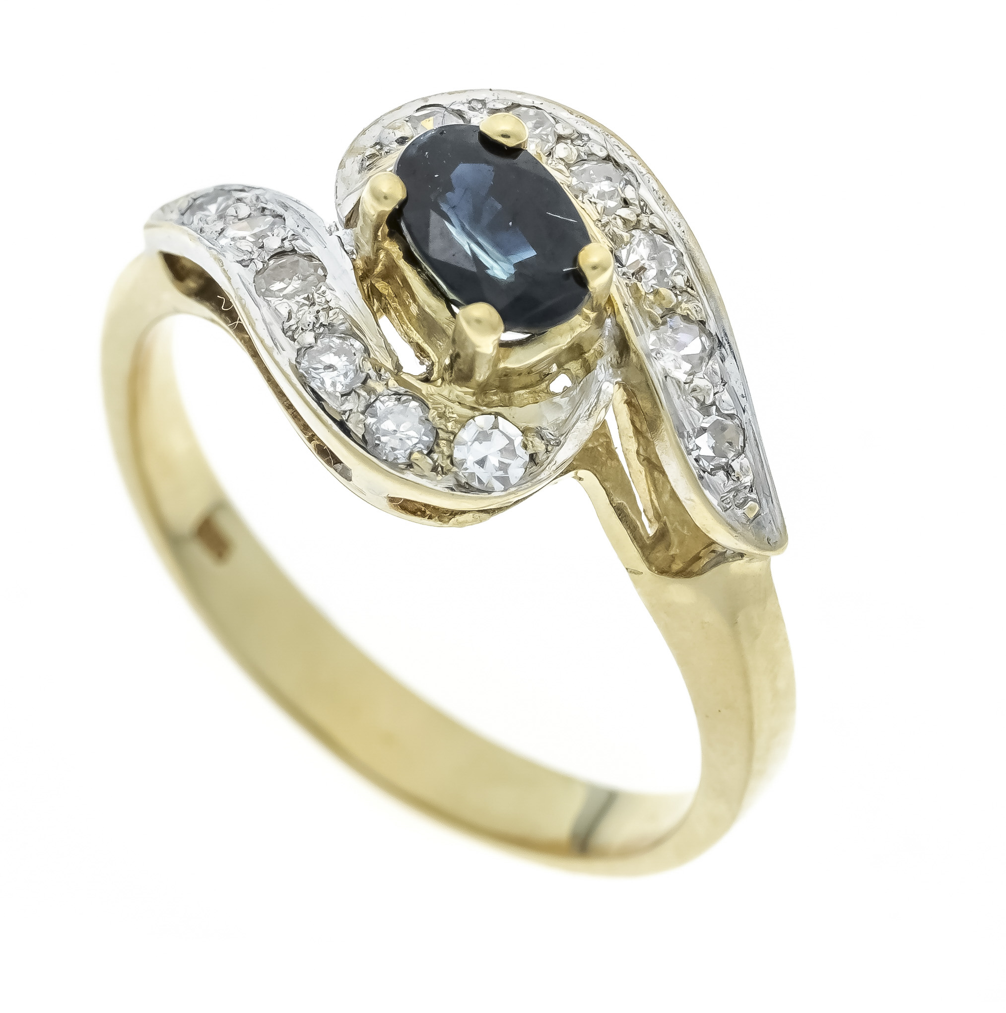 Saphir-Diamant-Ring GG/WG 585/000 m