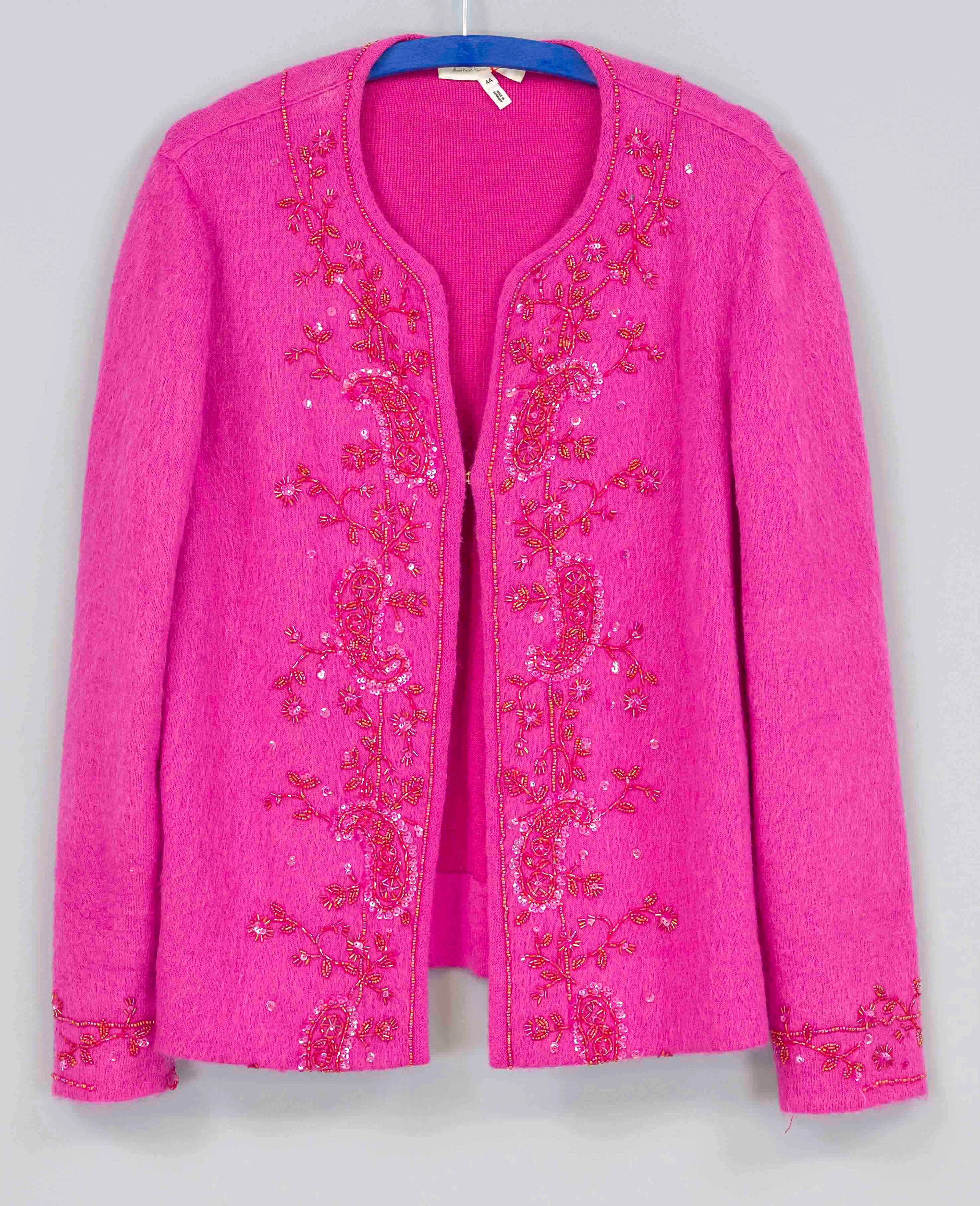 Escada, fuchsiafarbene Strickjack