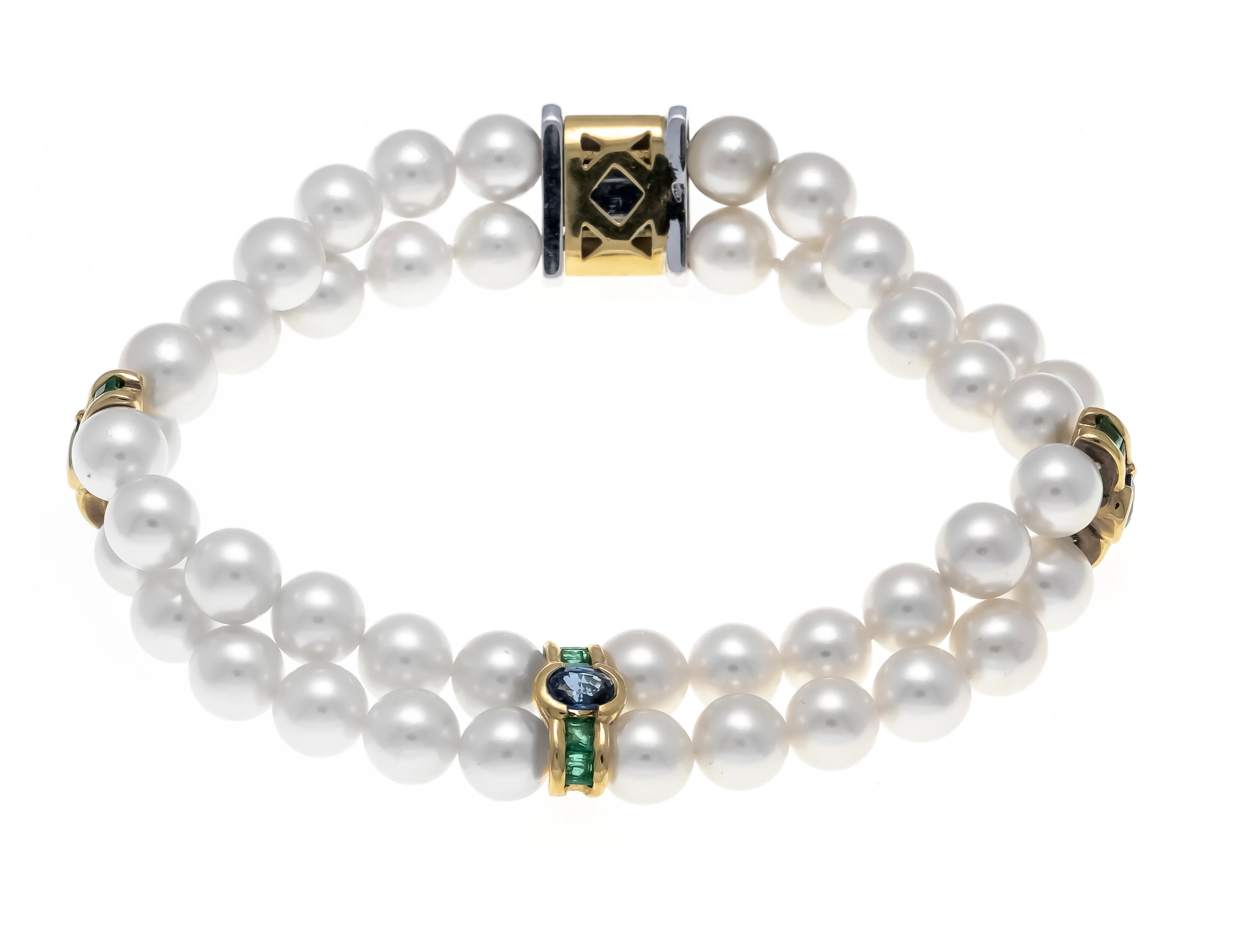 2-reihiges Akoyaperlen-Armband mi