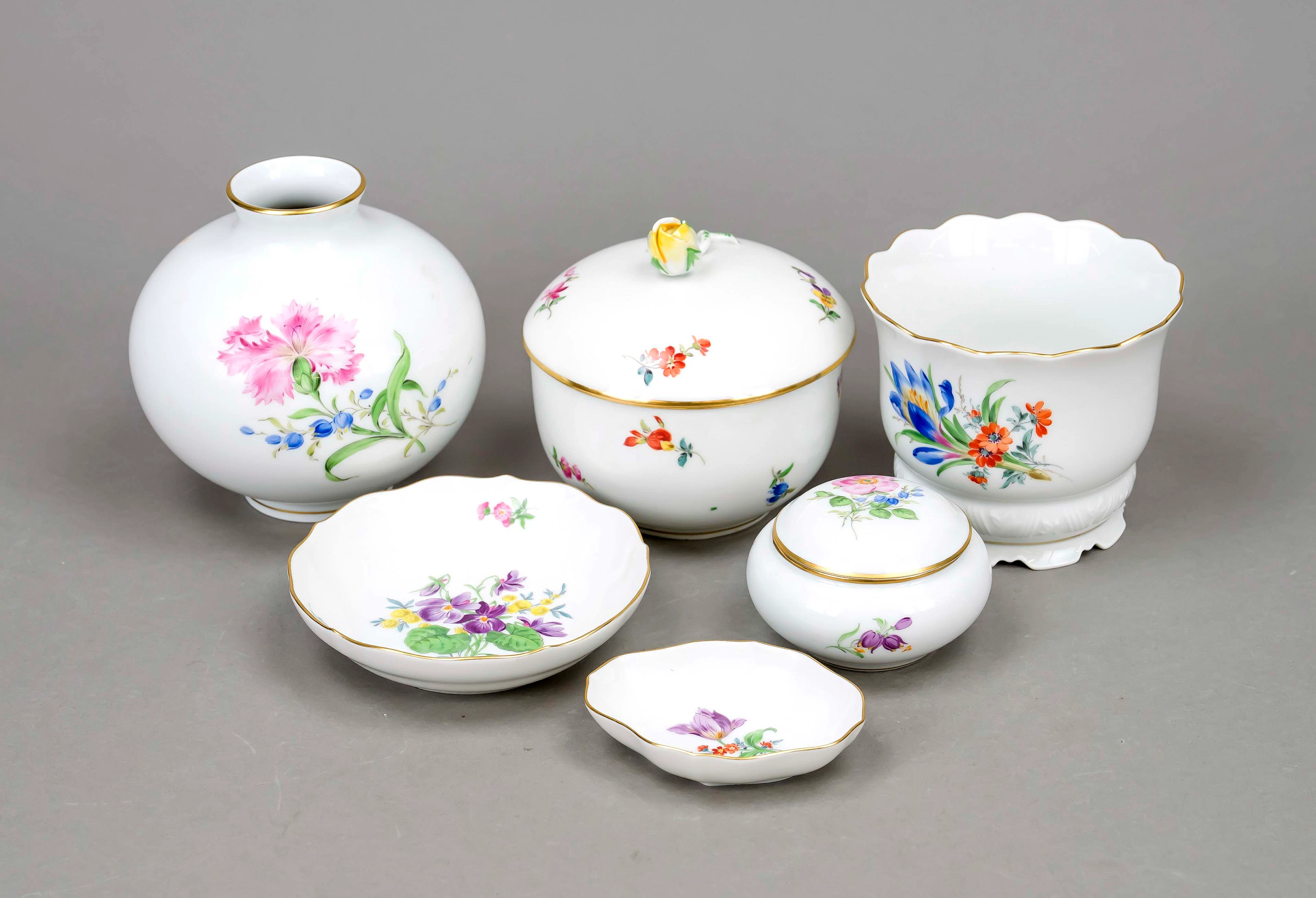 Konvolut von 6 Teilen, Meissen, M