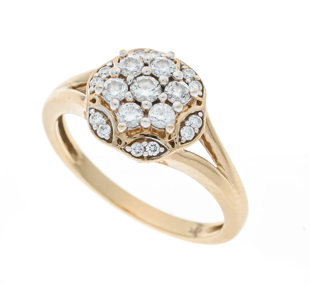 Brillant-Ring GG 585/000 mit 19 B